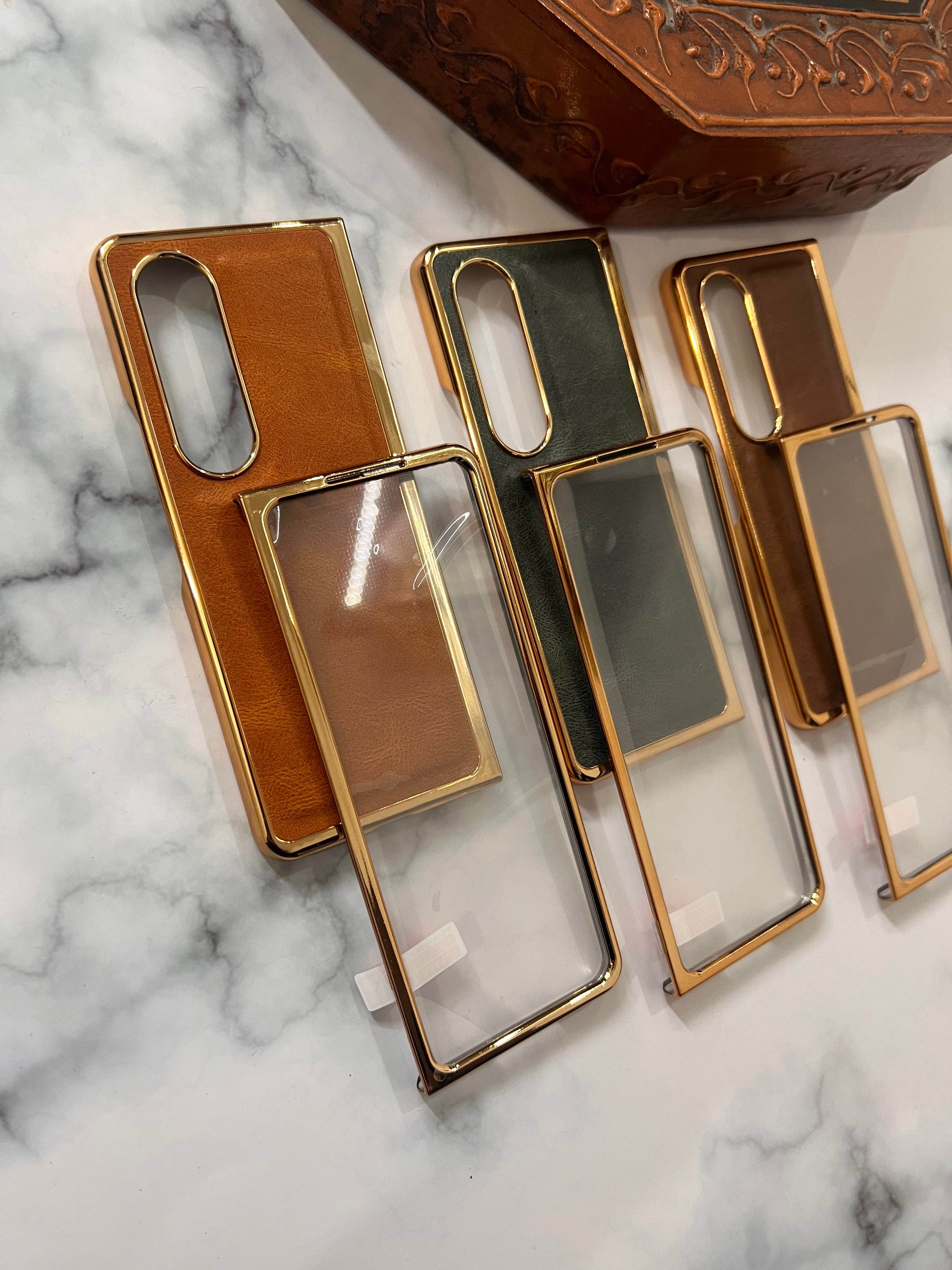 Samsung Galaxy Z Fold 4 Premium Leather Finish Cover -Dark Green - Guleel