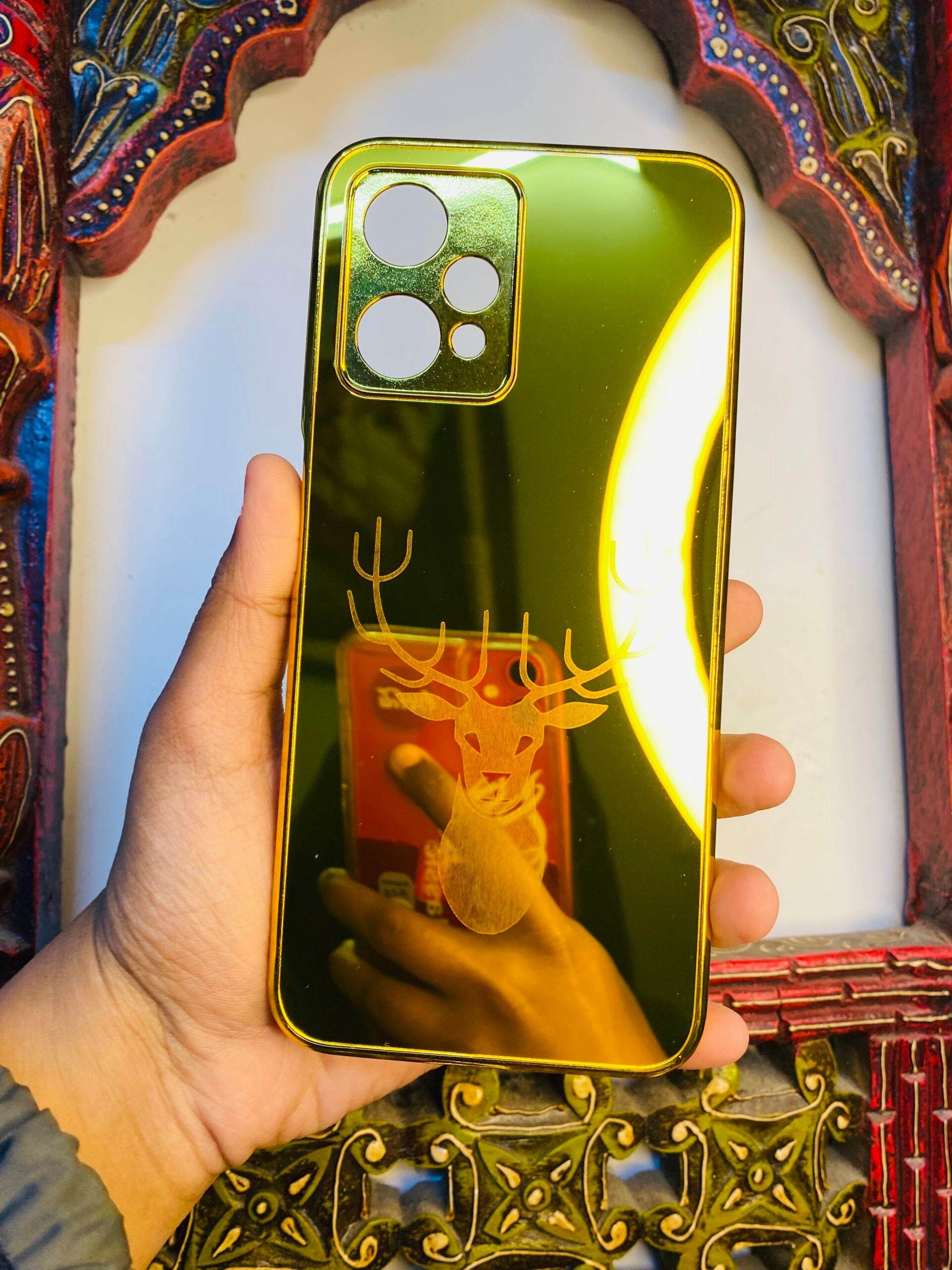 OnePlus Nord CE 2 Lite 5G Premium Gold Plated Mirror Finish Case Cover - Deer - Guleel