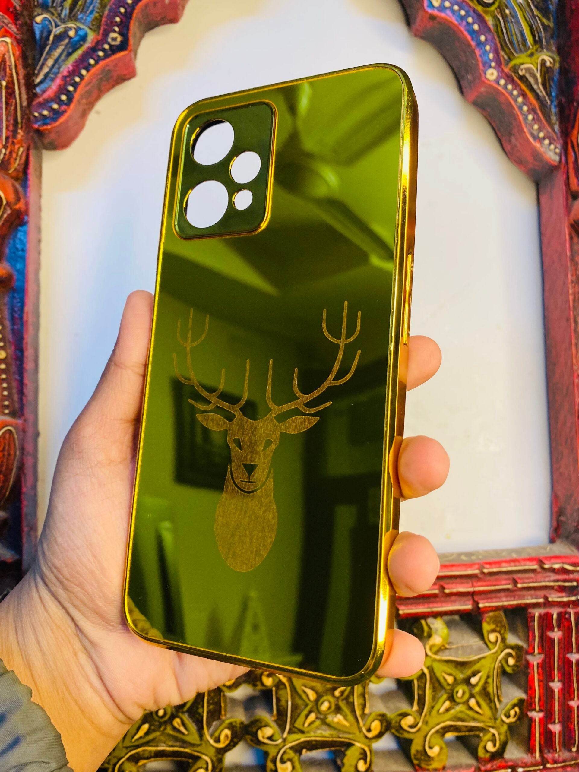 OnePlus Nord CE 2 Lite 5G Premium Gold Plated Mirror Finish Case Cover - Deer - Guleel