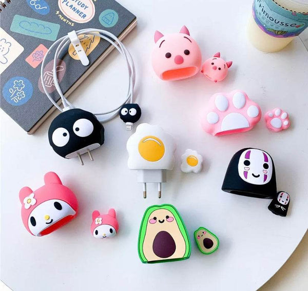 Silicone Cartoon iPhone Charger Case Cover for 18-20W Chargers - Pikachu (with Wire Cover) - Guleel