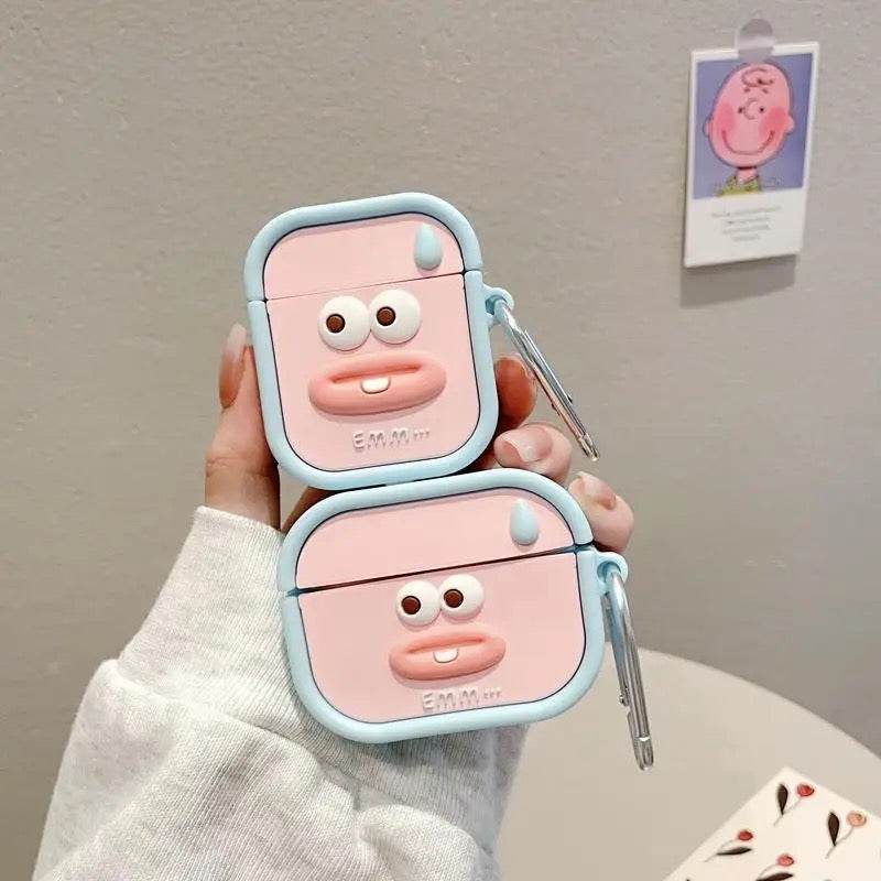 Airpod's 2 Cute Cartoon Silicone Apple Airpod's Case Cover ( Airpods Not Included ) Pink Blue - Guleel