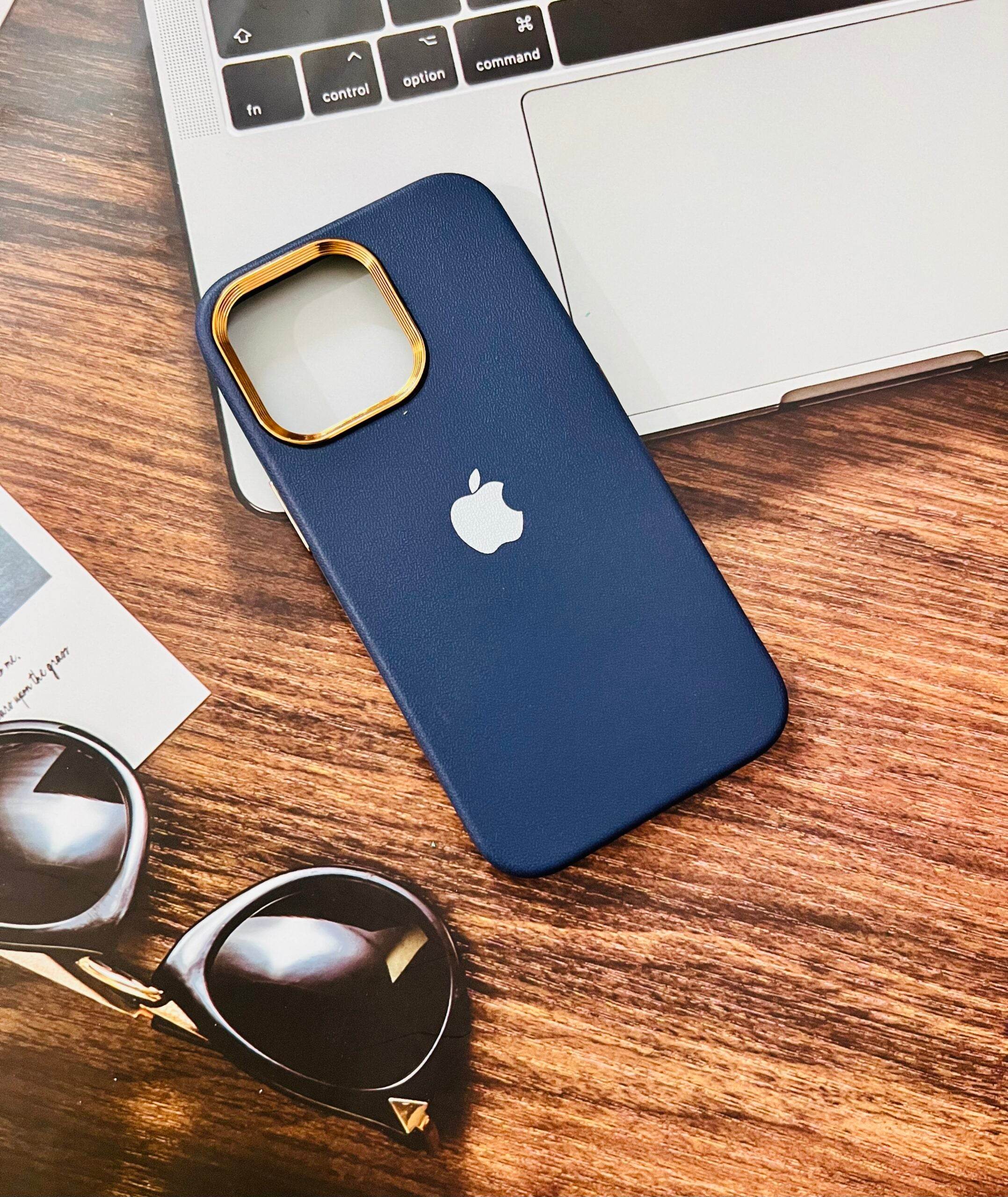 Premium Leather Finish Back Cover - Blue - Guleel