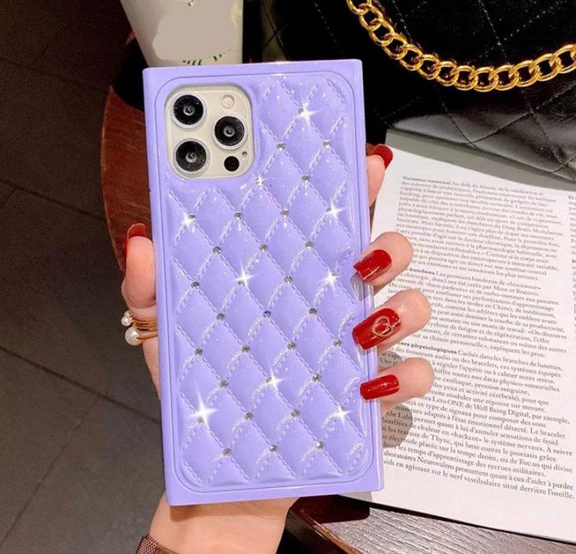Premium Shockproof Diamond Back Cover - Lavender - Guleel