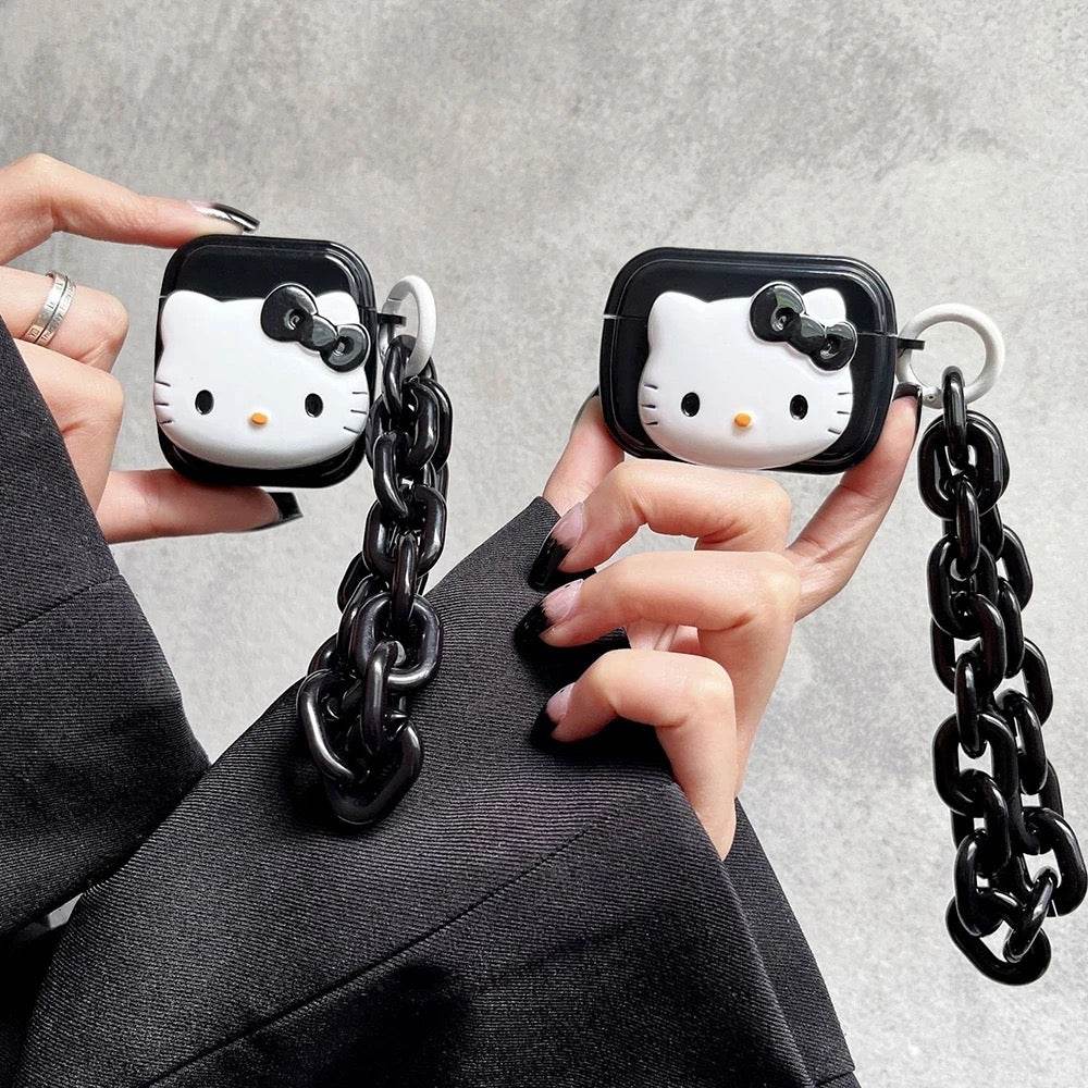 Cute Cartoon Black Kitty for Apple Airpods 3 Case Cover ( Airpods Not Included ) - Black Kitty - Guleel