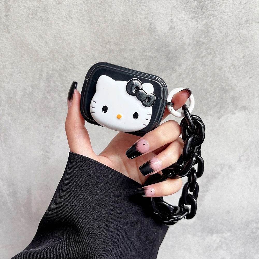 Cute Cartoon Black Kitty for Apple Airpod's Pro 2 Case Cover ( Airpods Not Included ) - Black Kitty - Guleel