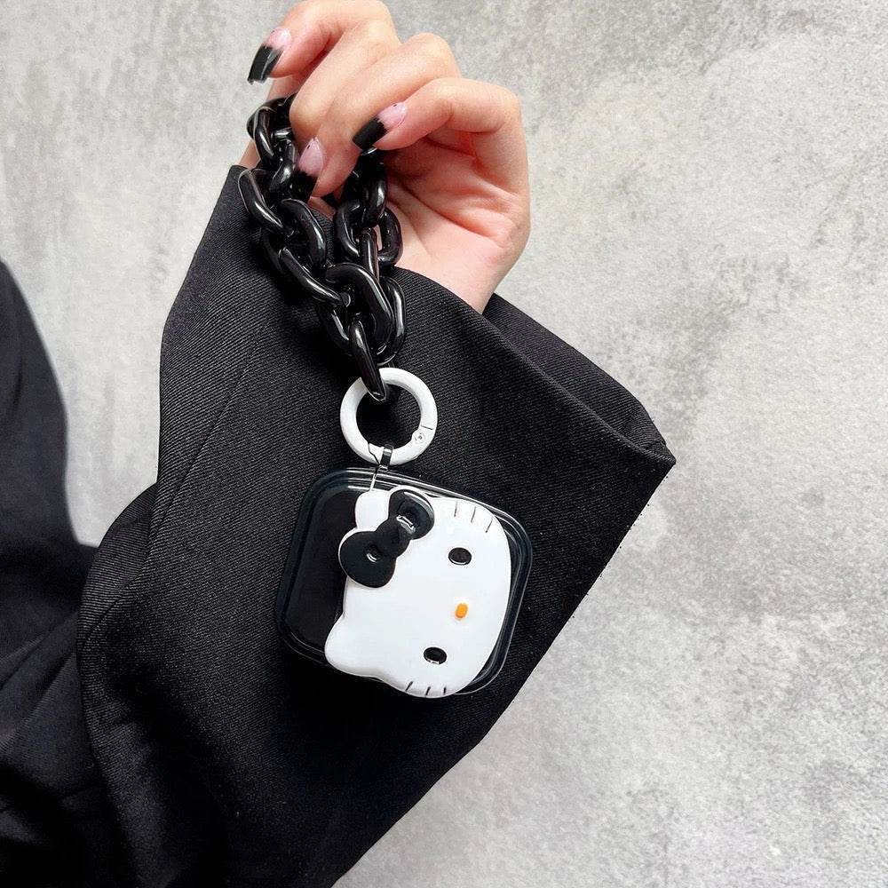 Airpod's 2 Cute Cartoon Black Kitty for Apple Airpods Case Cover ( Airpods Not Included ) - Black Kitty - Guleel