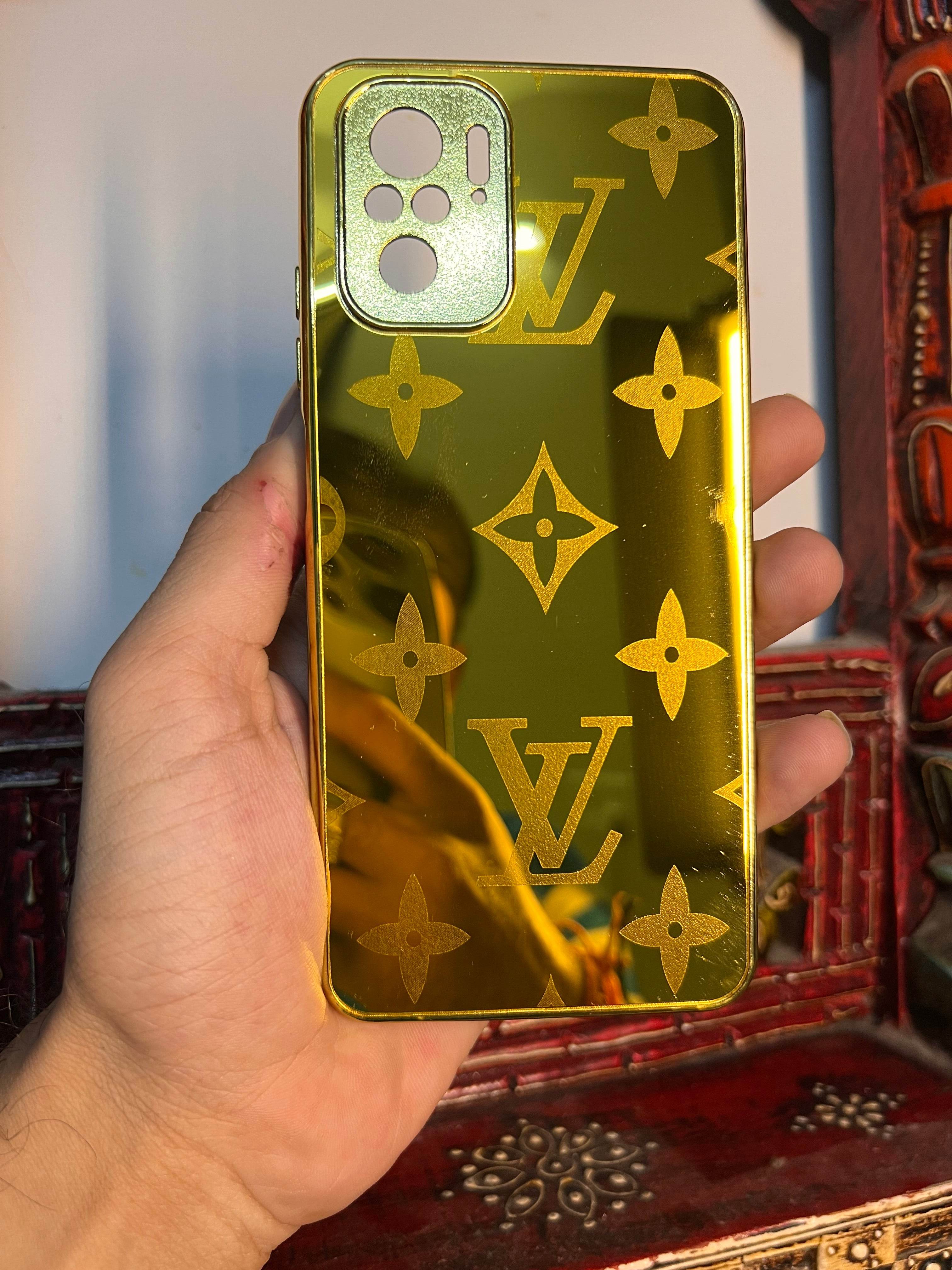 Redmi Note 10/10s Premium Gold Plated Mirror Finish Case Cover - Plain LV - Guleel