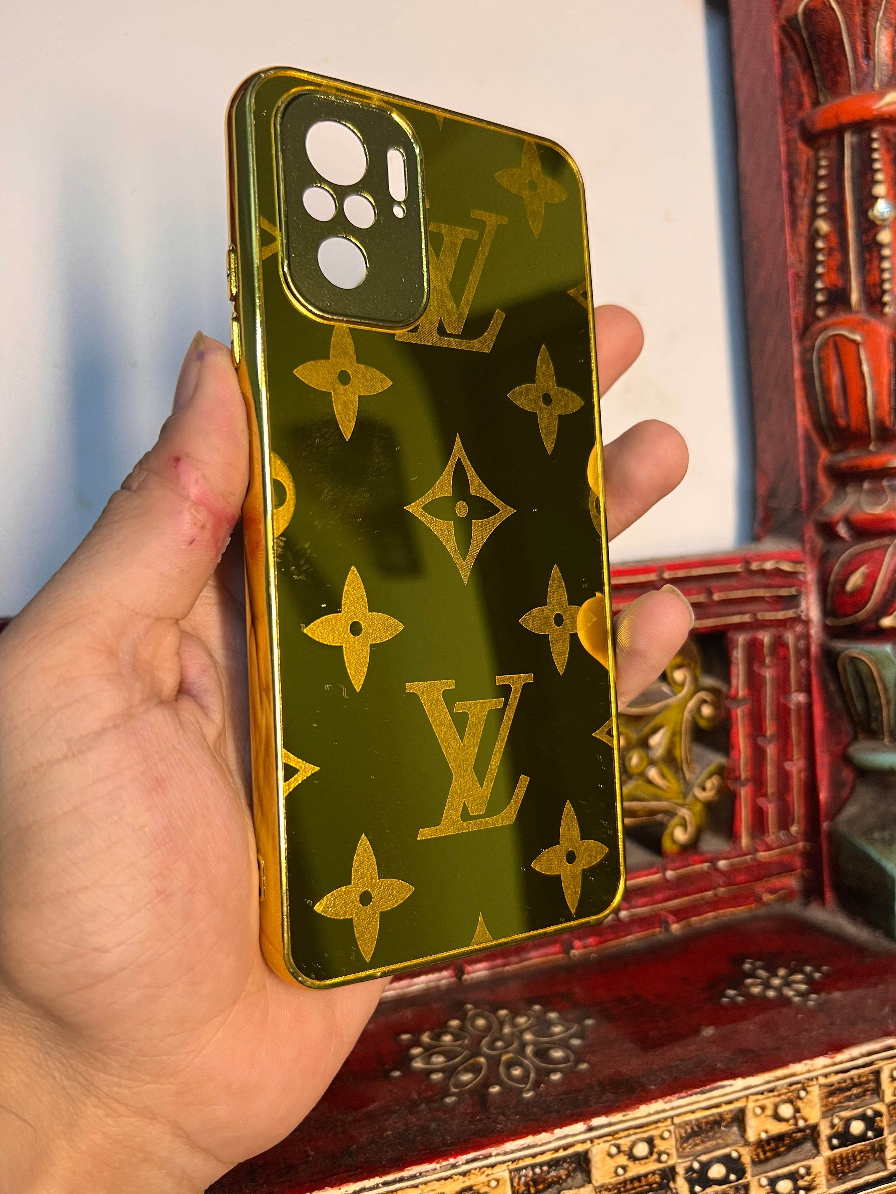 Redmi Note 10/10s Premium Gold Plated Mirror Finish Case Cover - Plain LV - Guleel