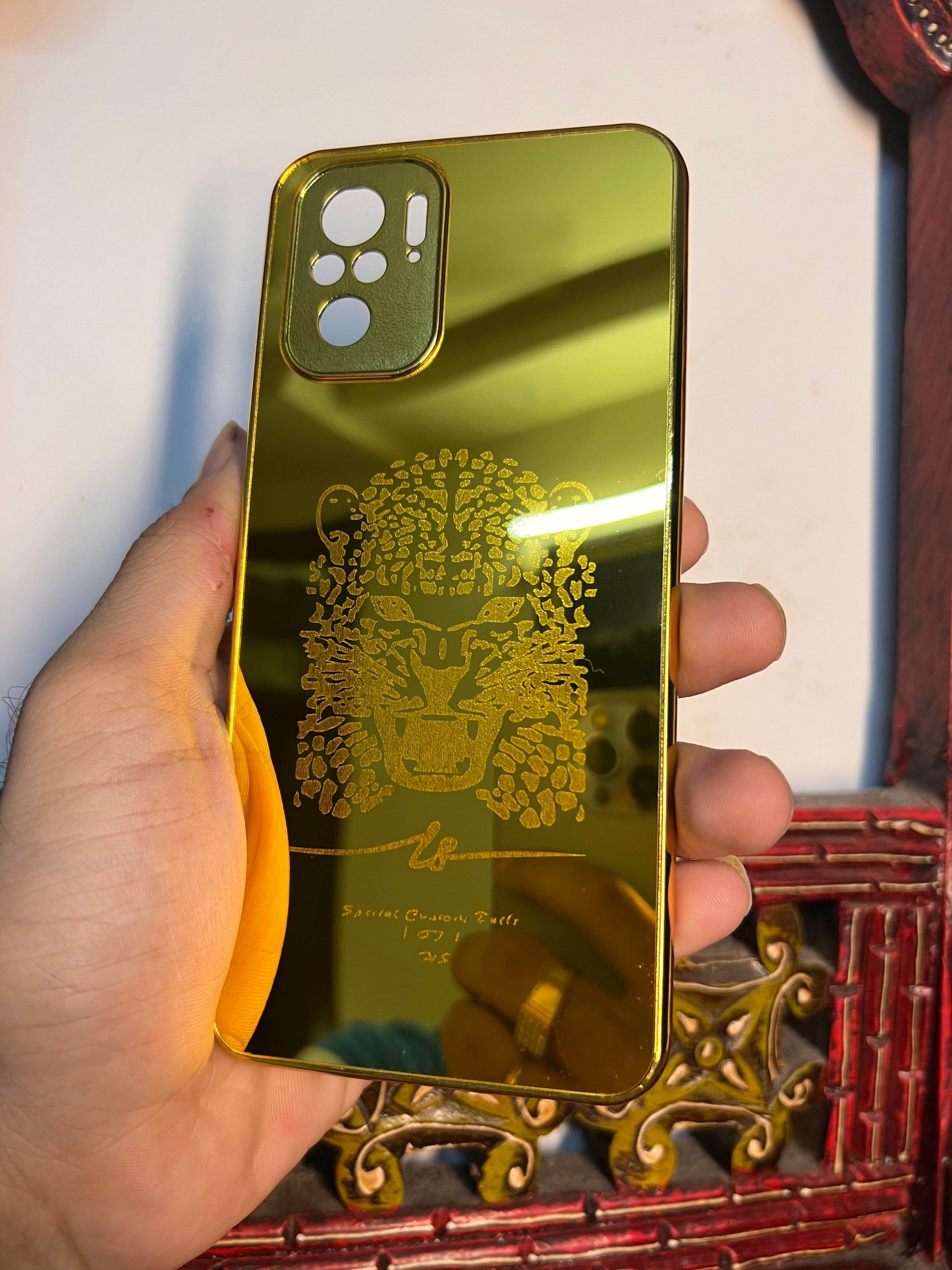 Redmi Note 10/10s Premium Gold Plated Mirror Finish Case Cover - Tiger New Design - Guleel
