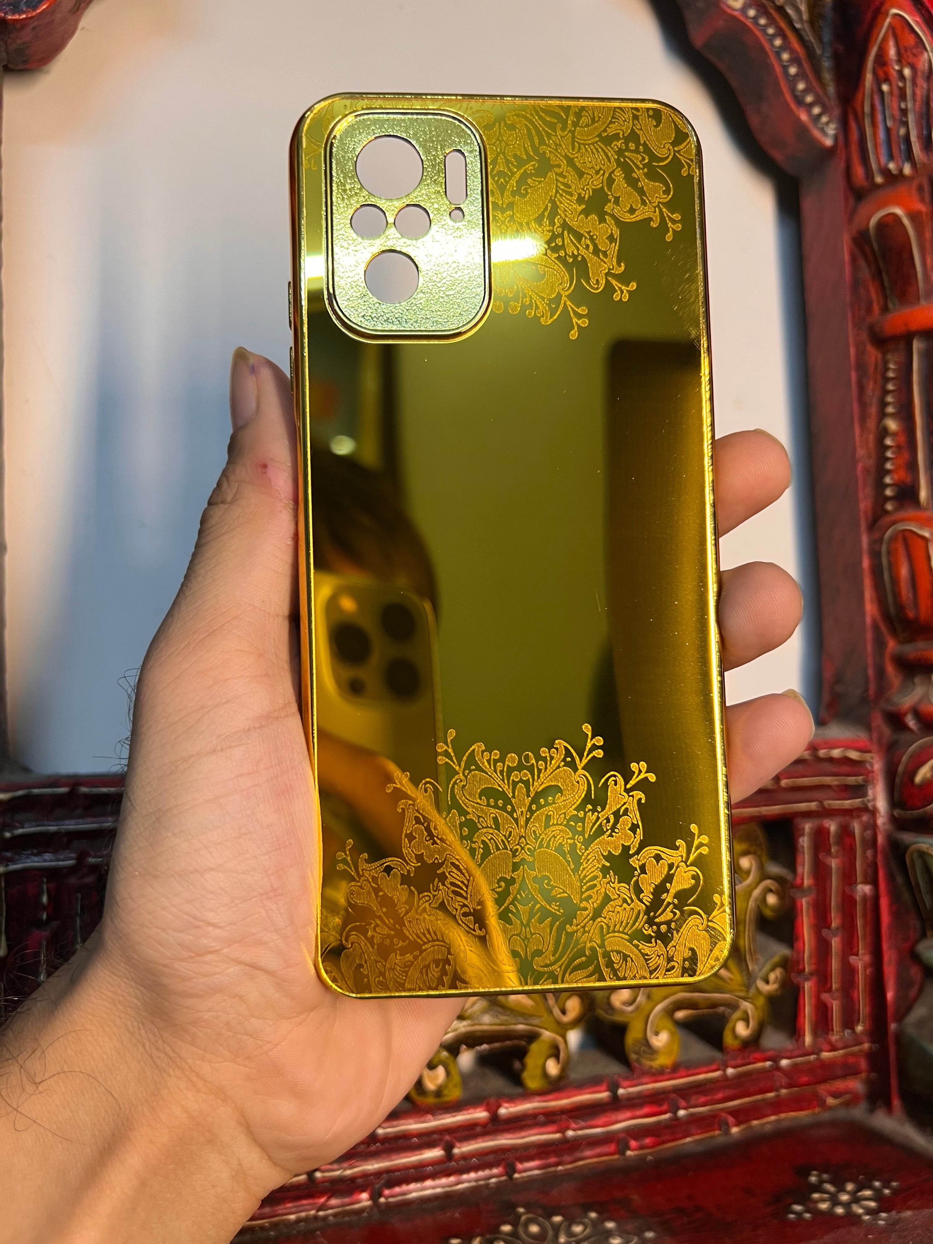 Premium Gold Plated Back Case Cover - Flower - Guleel