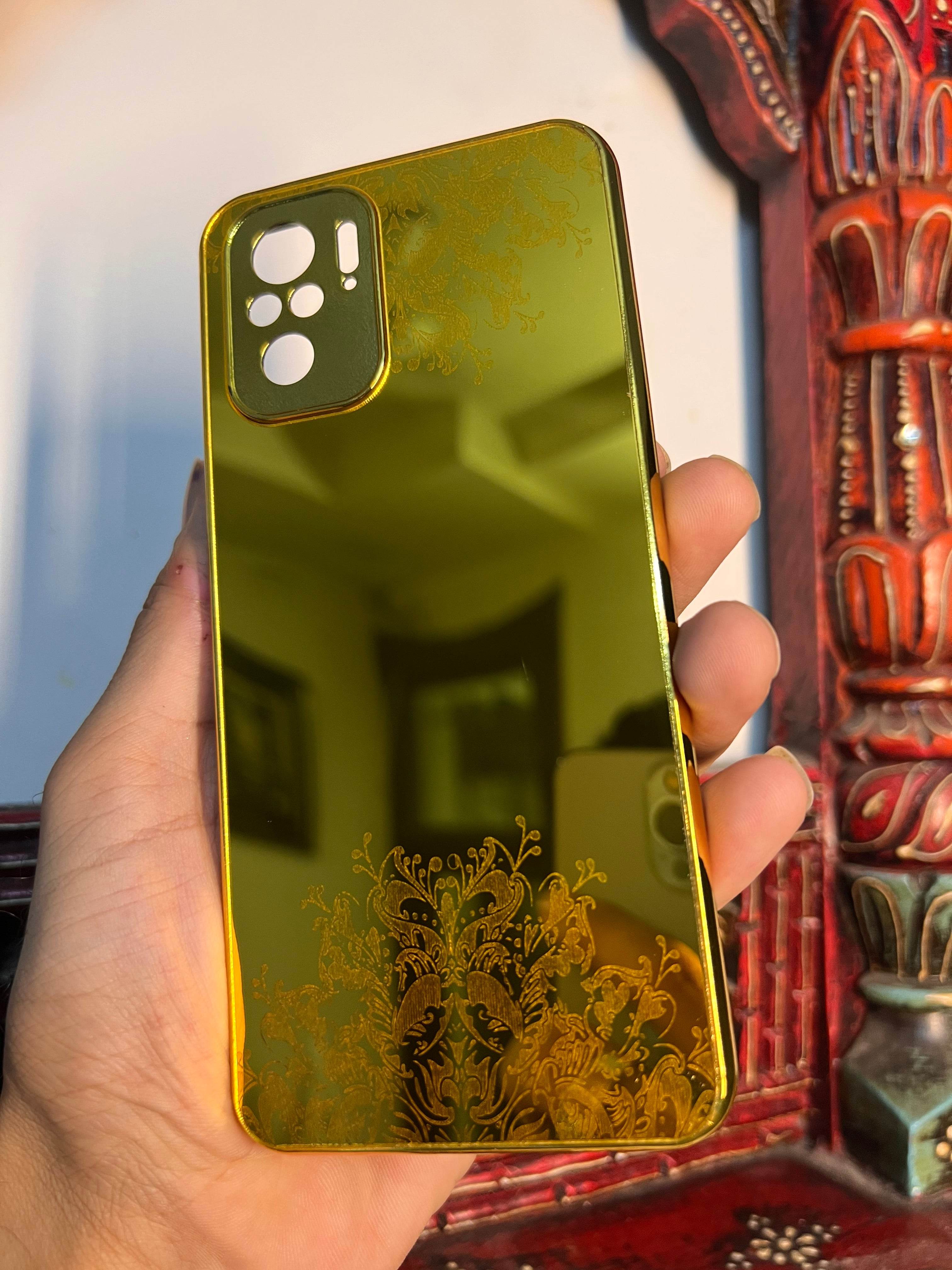 Premium Gold Plated Back Case Cover - Flower - Guleel