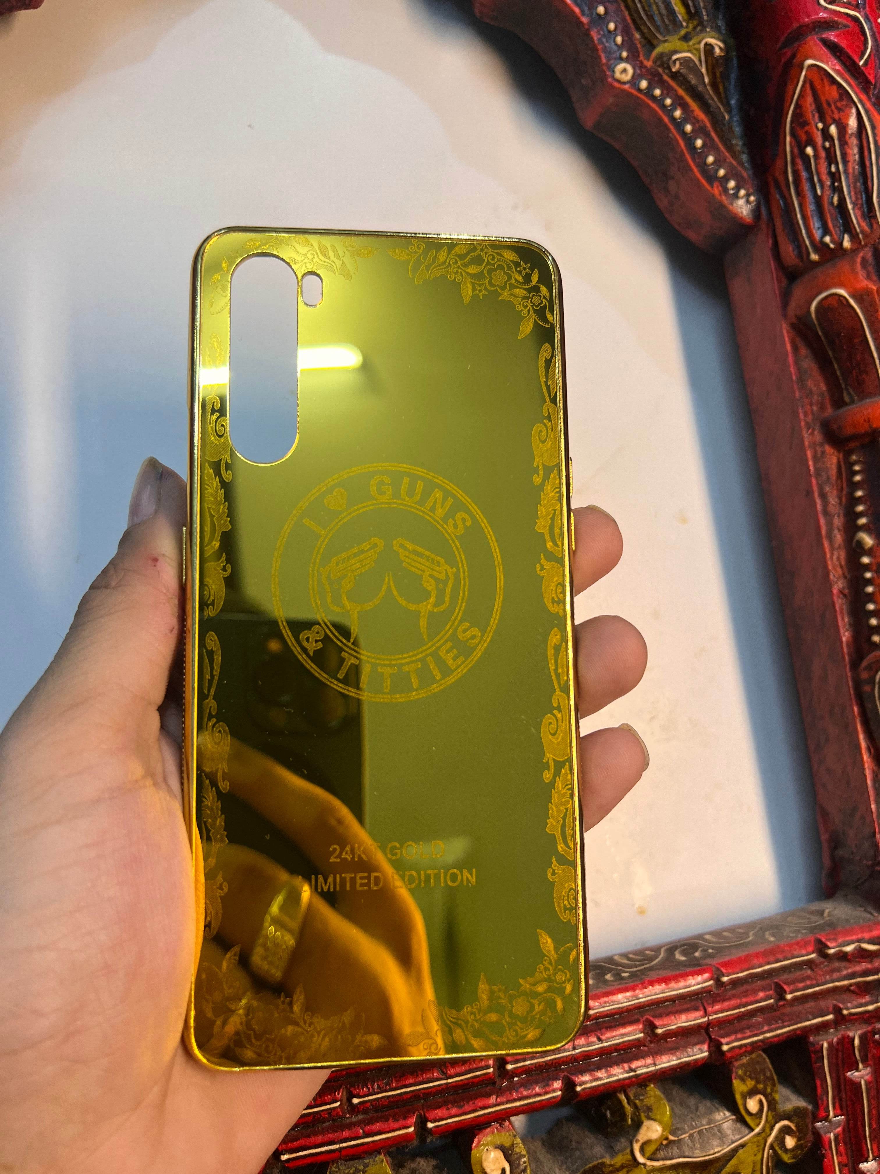 OnePlus Nord Premium Gold Plated Mirror Finish Case Cover - Guns - Guleel