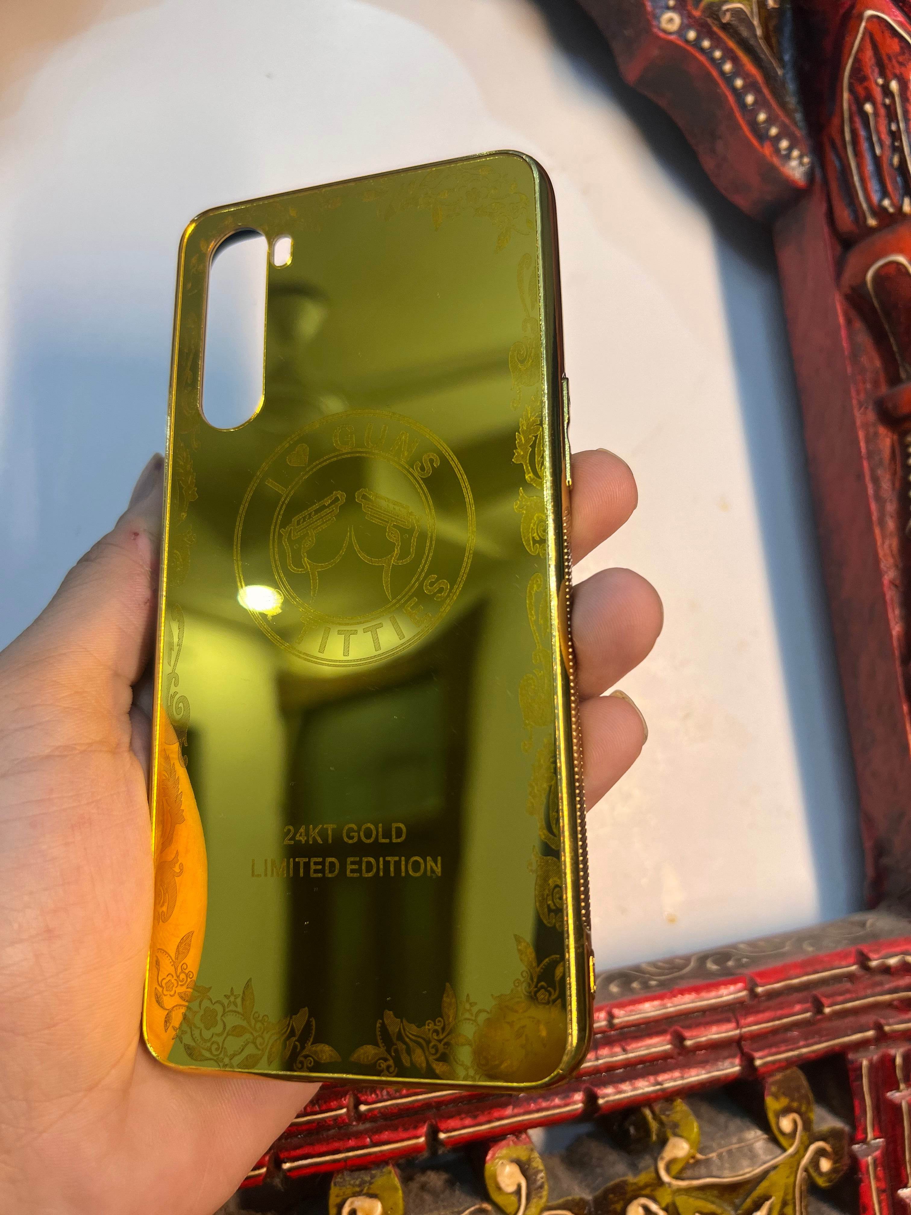 OnePlus Nord Premium Gold Plated Mirror Finish Case Cover - Guns - Guleel