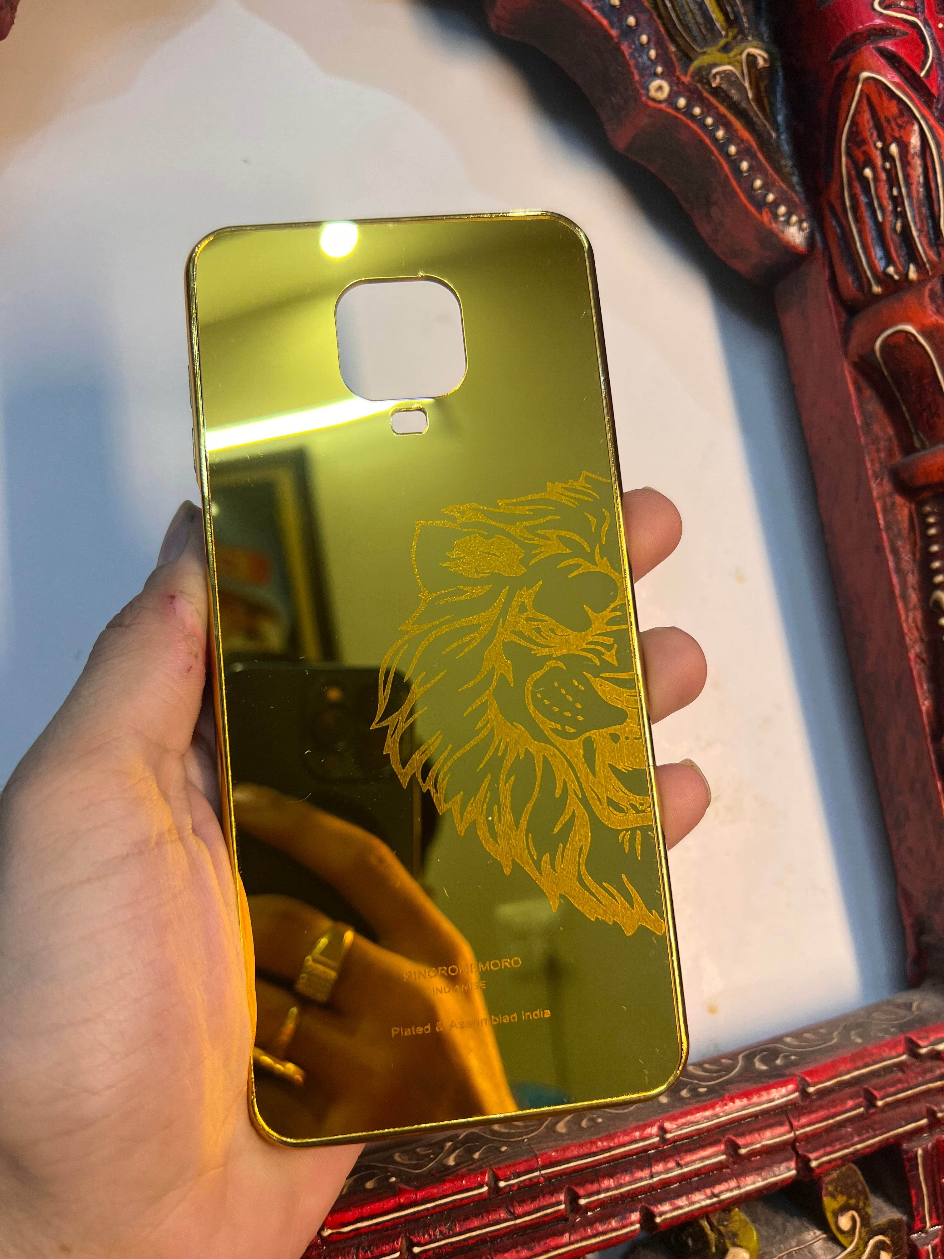 Premium Gold Plated Mirror Finish Case Cover - Lion Right - Guleel