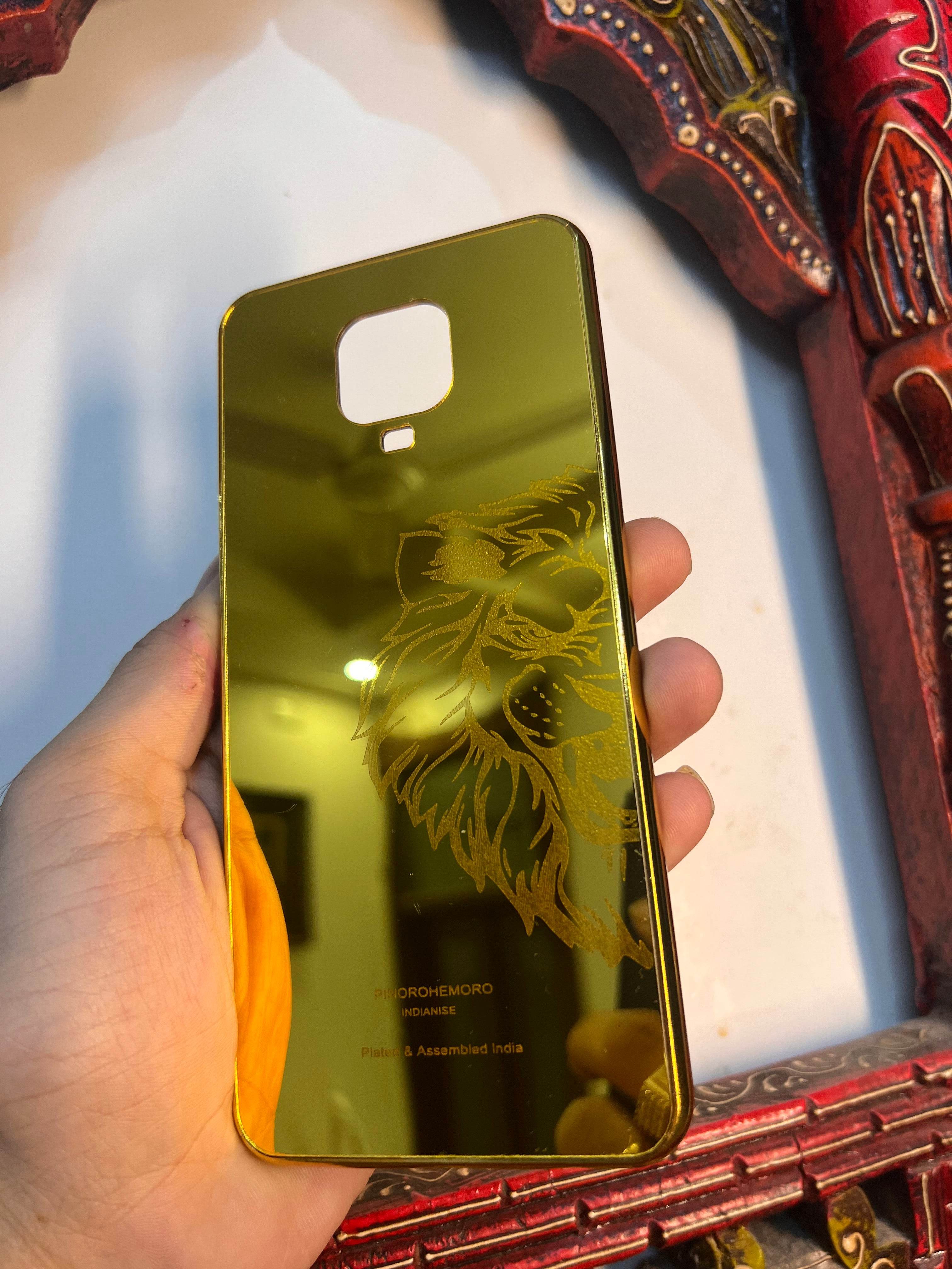 Premium Gold Plated Mirror Finish Case Cover - Lion Right - Guleel