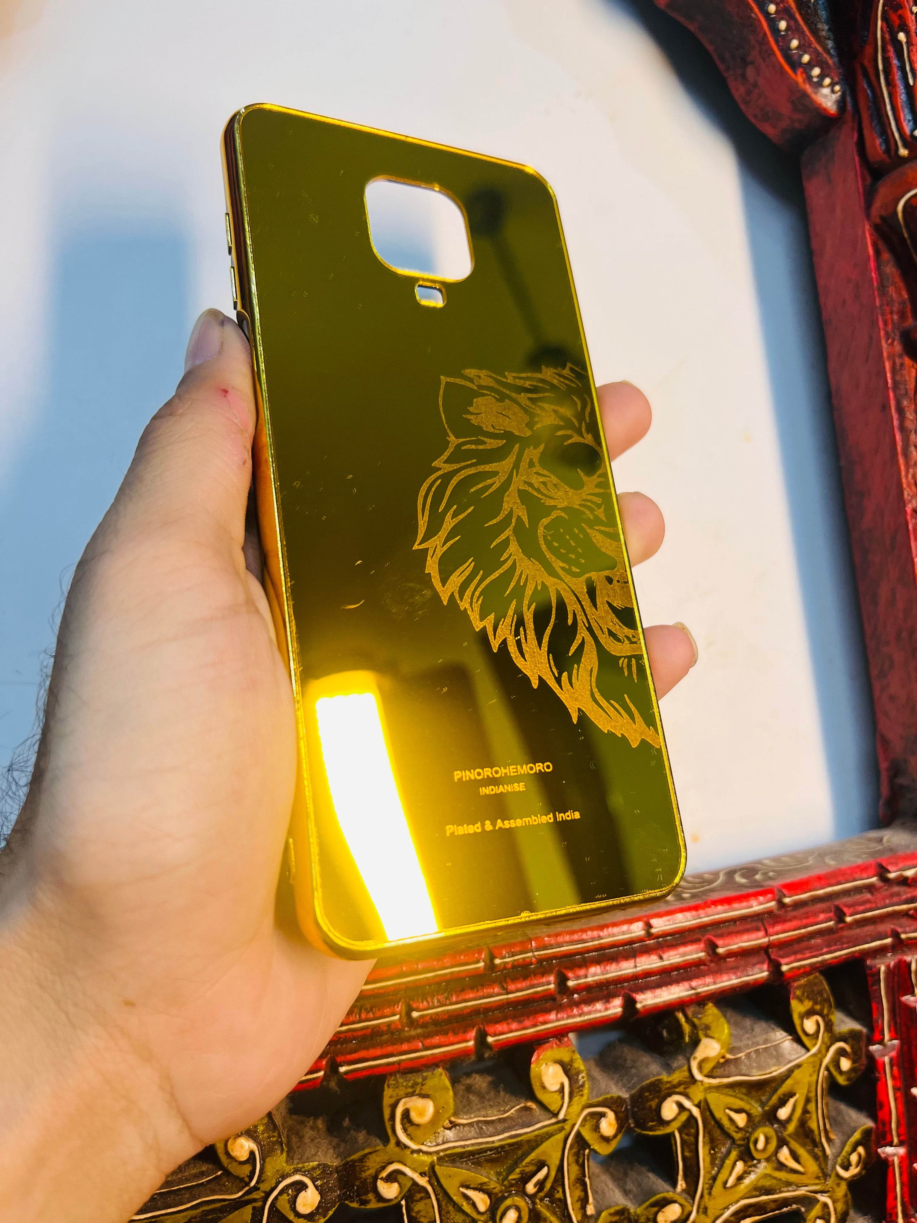 Premium Gold Plated Mirror Finish Case Cover - Lion Right - Guleel