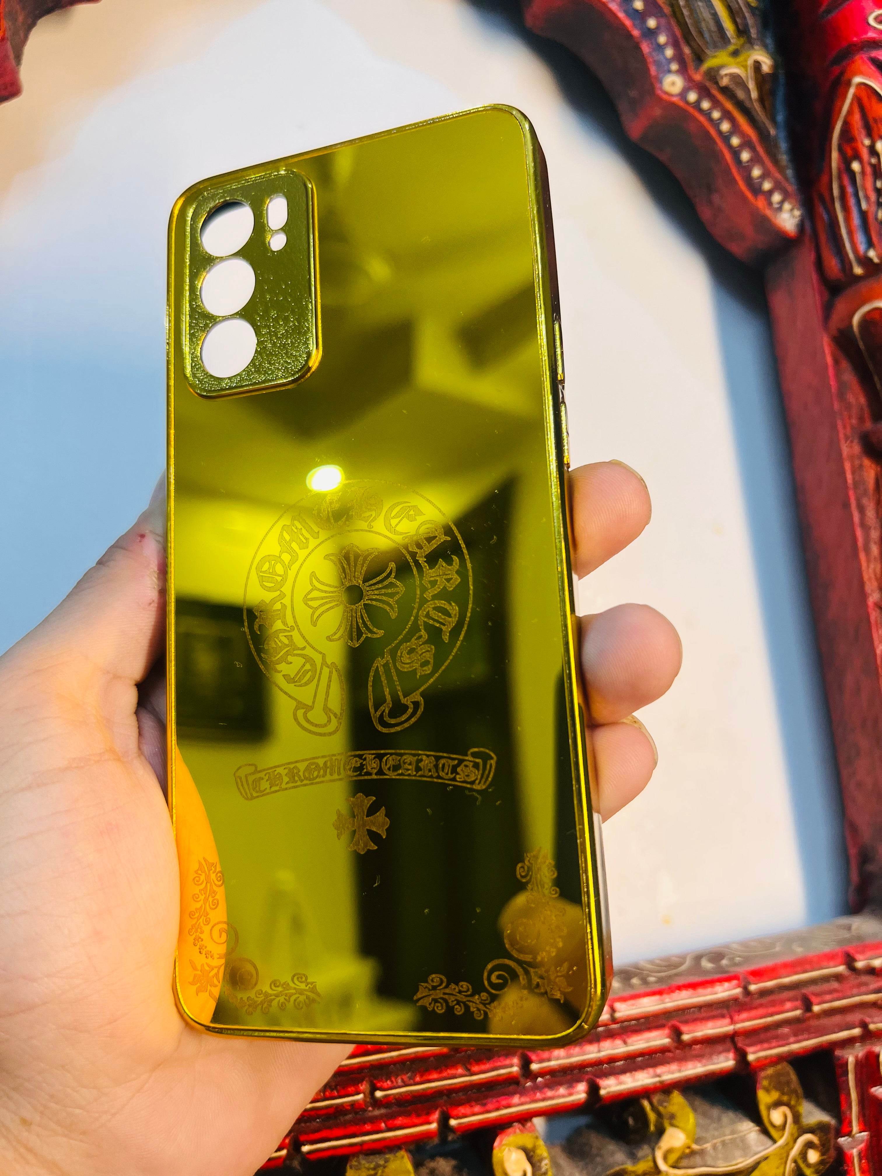 Oppo Reno 6 5G Premium Gold Plated Mirror Finish Case Cover - Designer - Guleel
