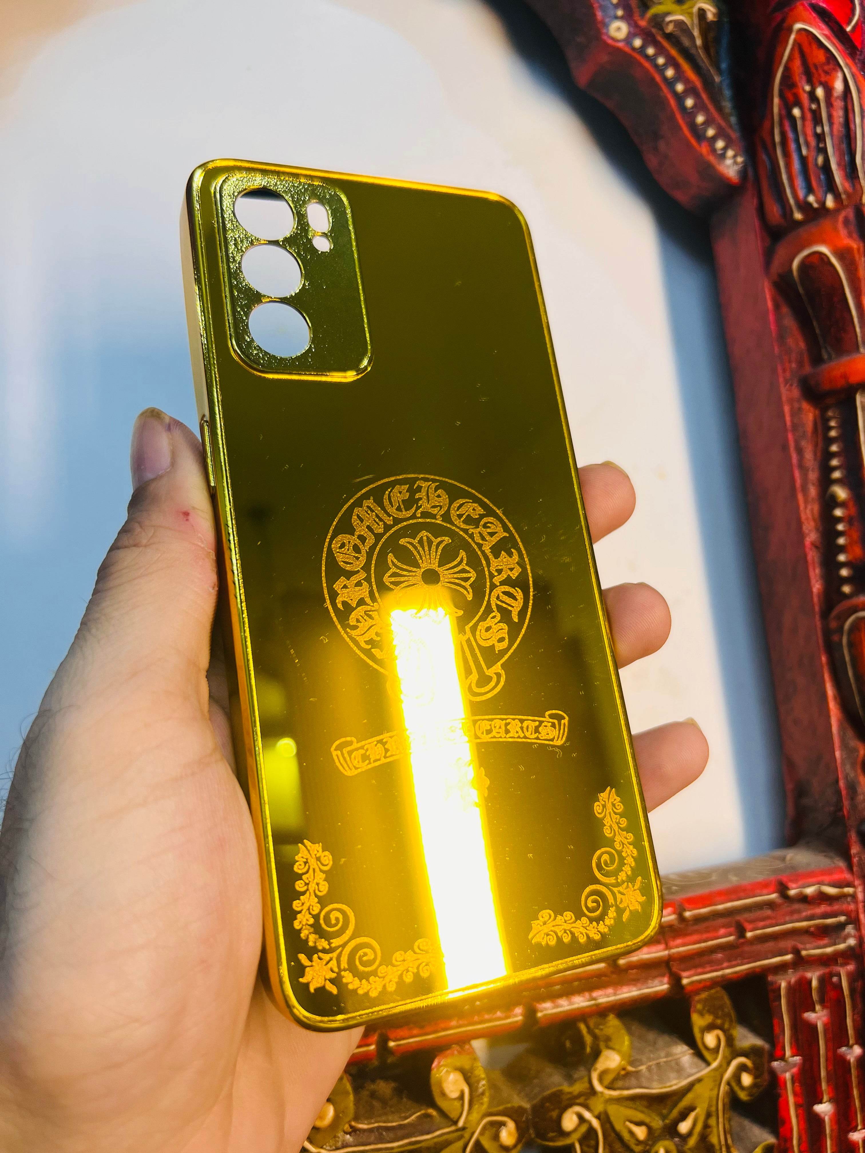 Oppo Reno 6 5G Premium Gold Plated Mirror Finish Case Cover - Designer - Guleel