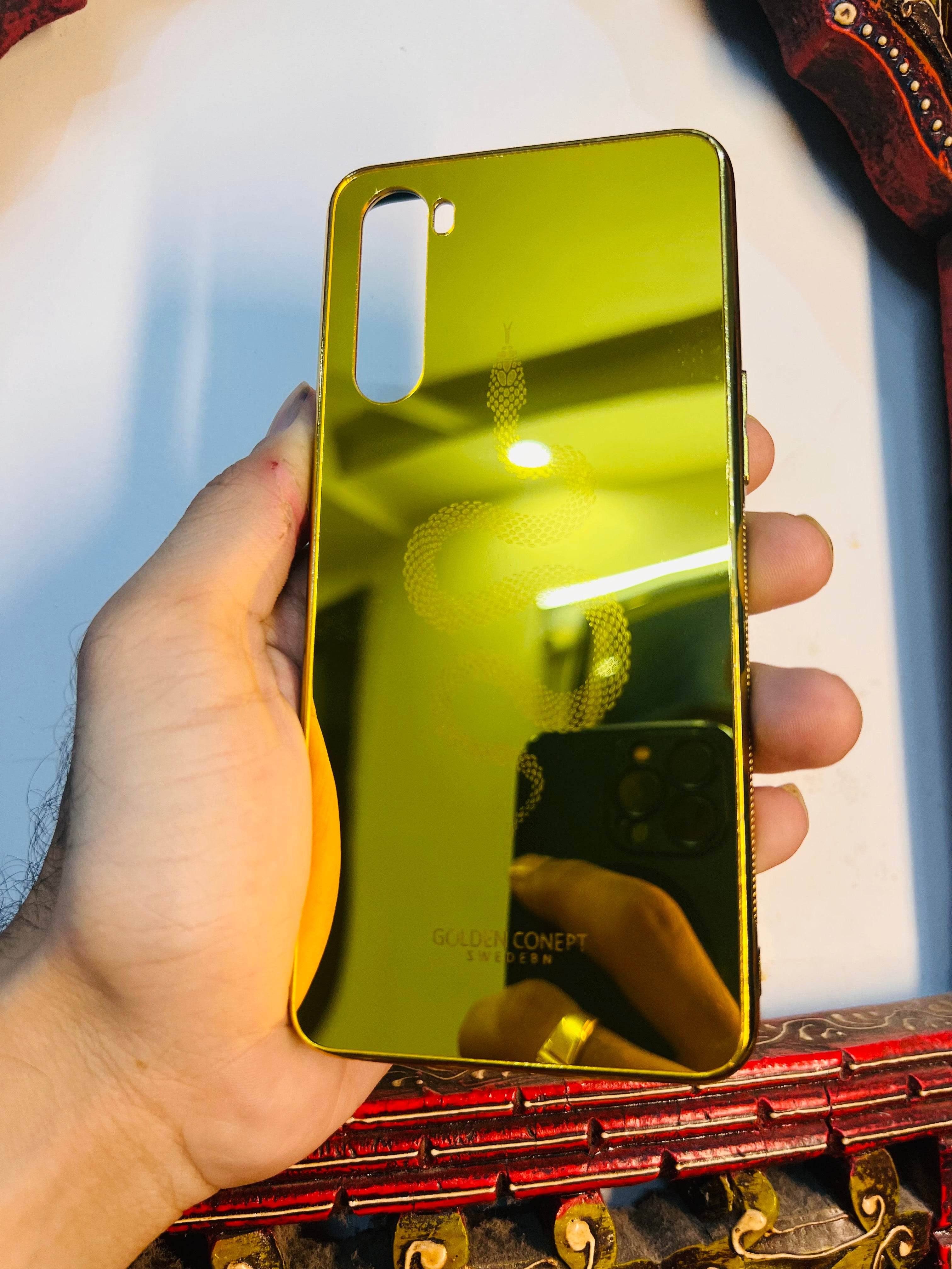 OnePlus Nord Premium Gold Plated Mirror Finish Case Cover - Snake - Guleel