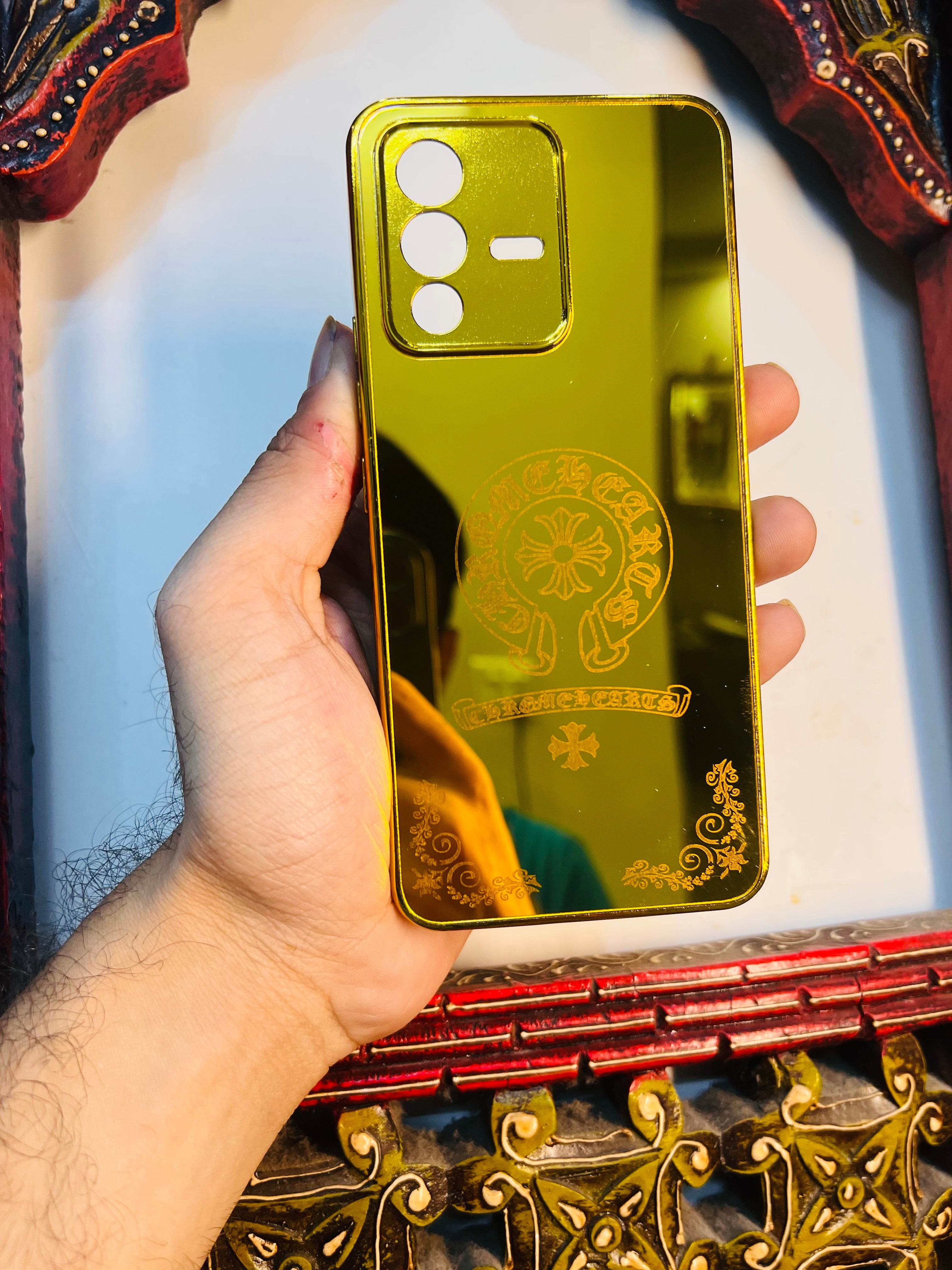 Vivo V23 5G Premium Gold Plated Mirror Finish Case Cover - Designer - Guleel