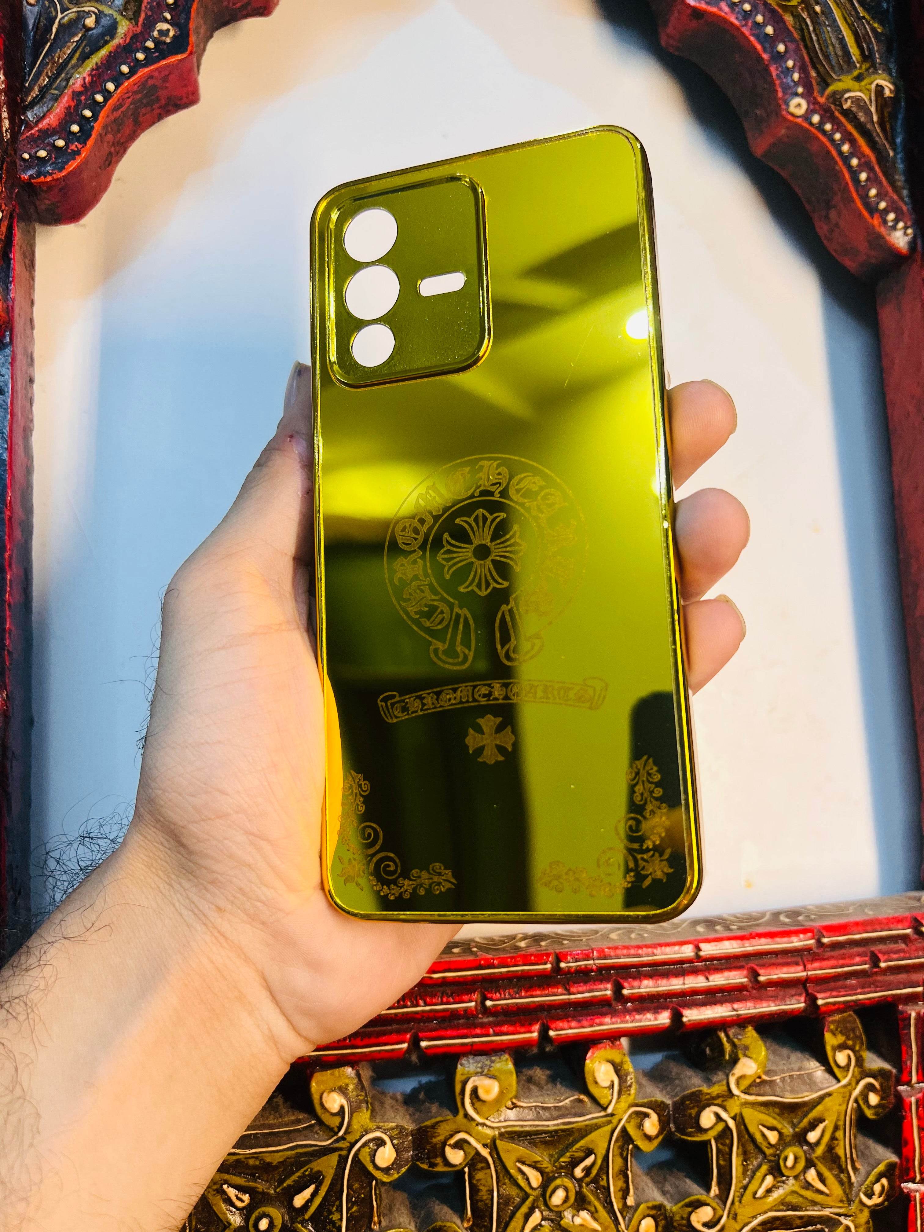 Vivo V23 5G Premium Gold Plated Mirror Finish Case Cover - Designer - Guleel