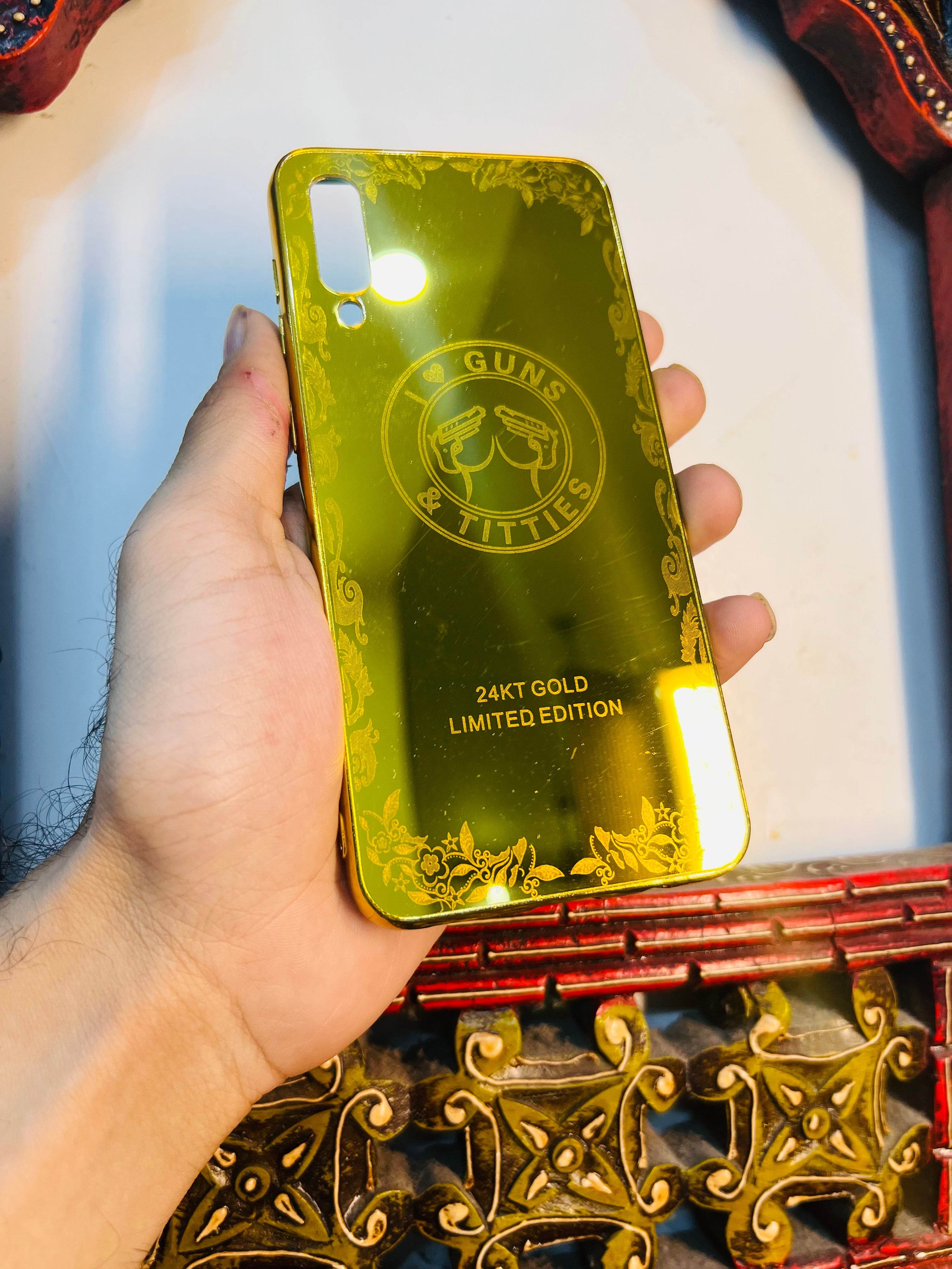 Premium Gold Plated Mirror Finish Case Cover - Guns - Guleel