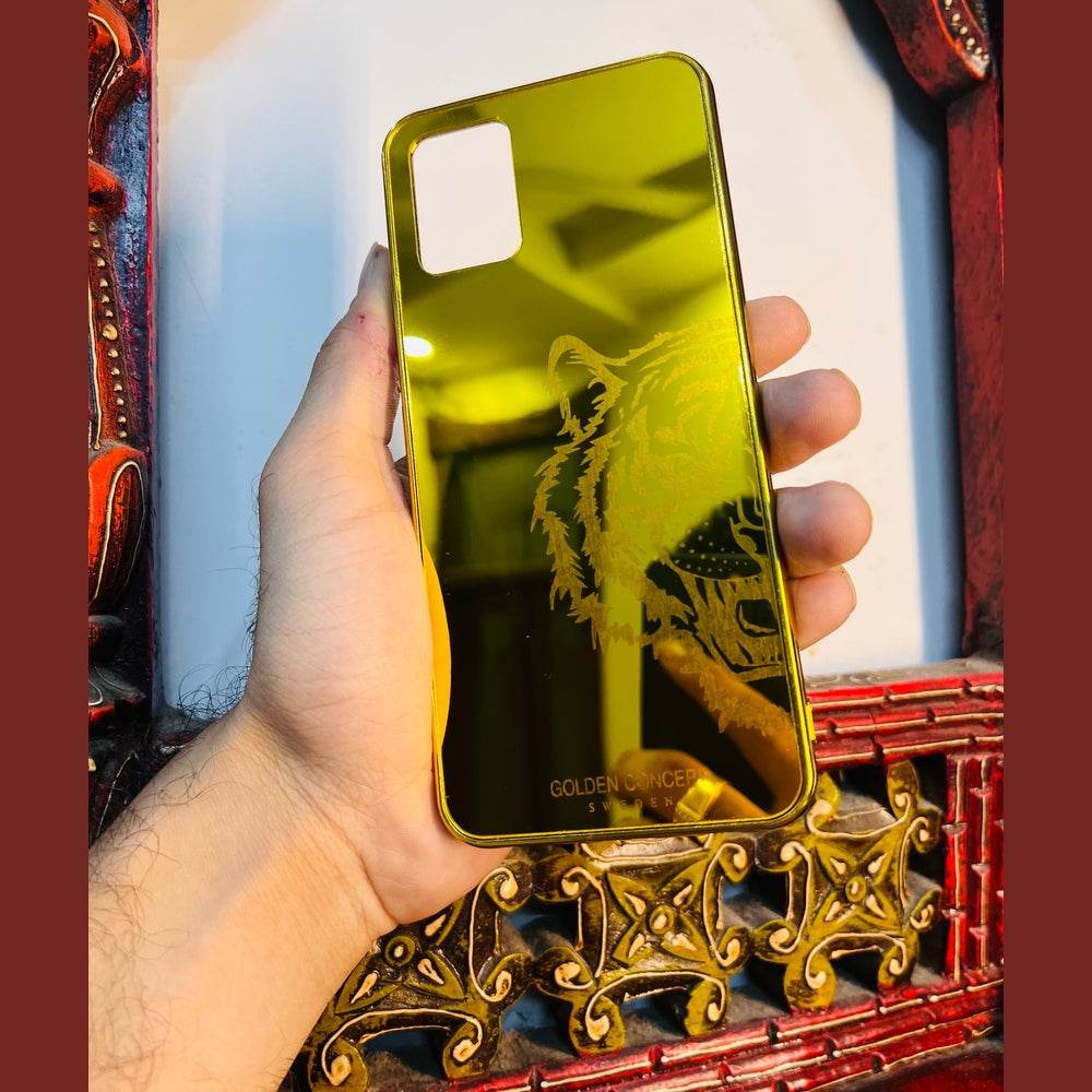 Vivo V20 Premium Gold Plated Mirror Finish Case Cover - Tiger Right - Guleel