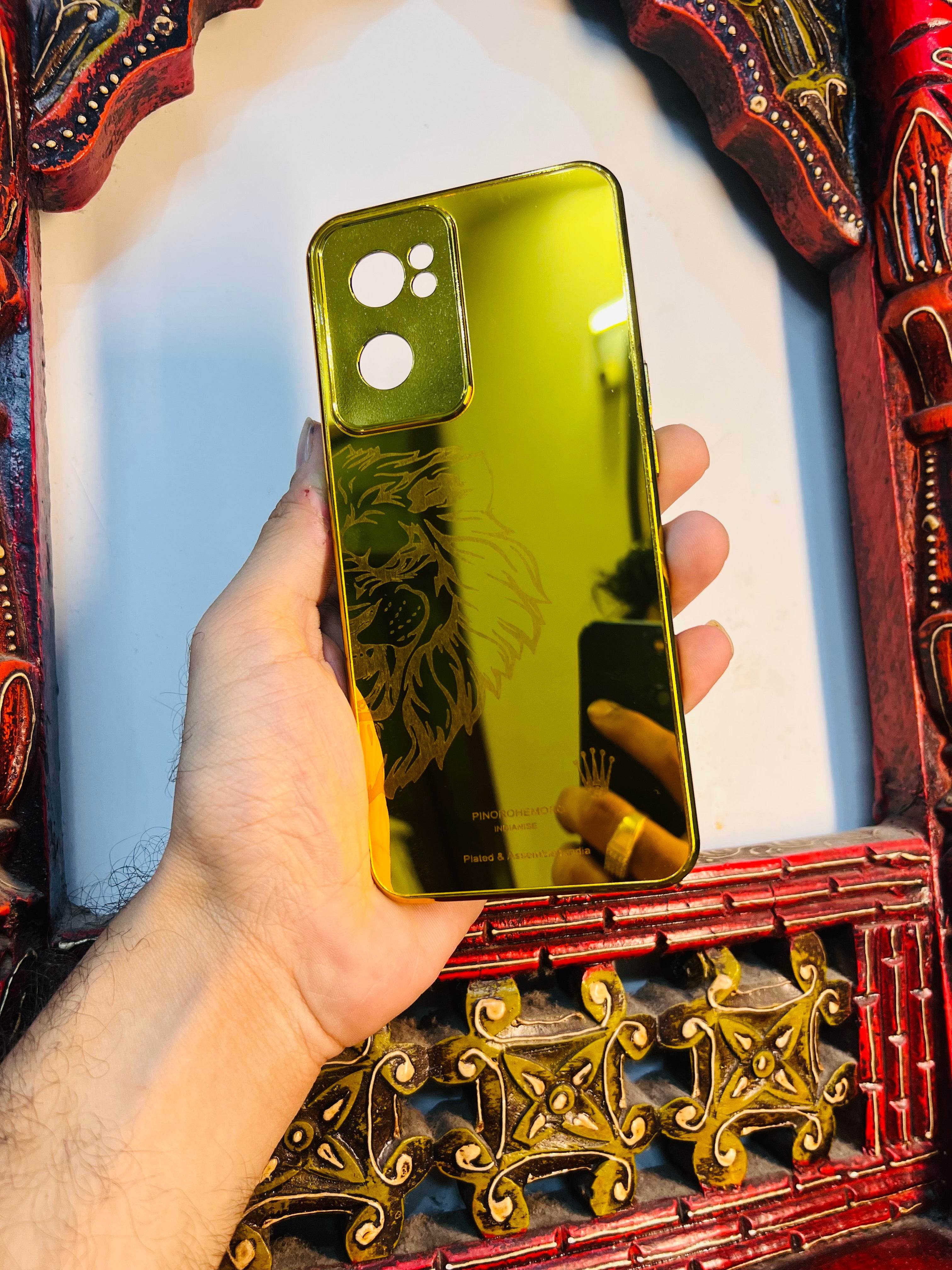 OnePlus Nord CE 2 5G Premium Gold Plated Mirror Finish Case Cover - Lion Left - Guleel