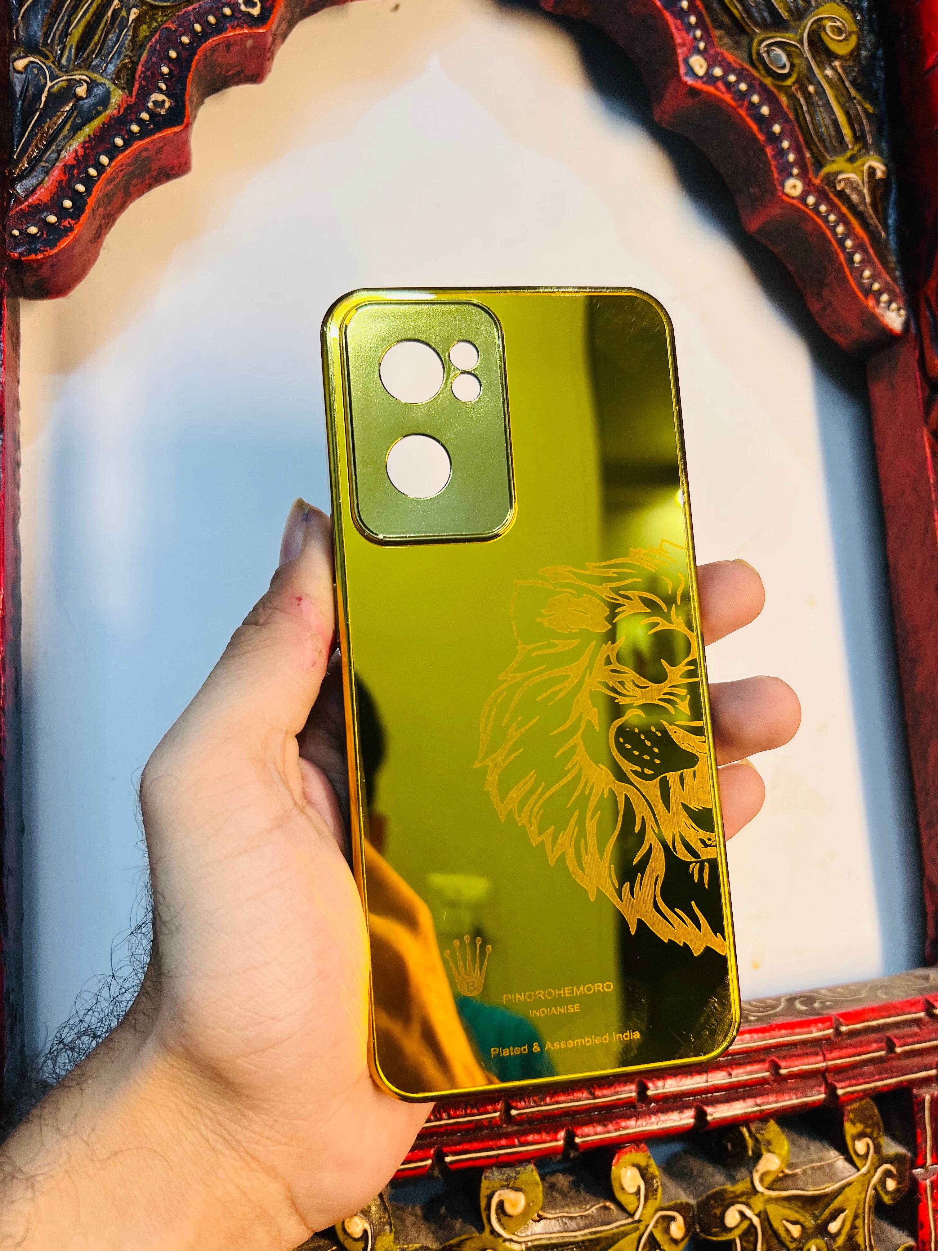 OnePlus Nord Ce 2 5G Premium Gold Plated Mirror Finish Case Cover - Lion Righ - Guleel