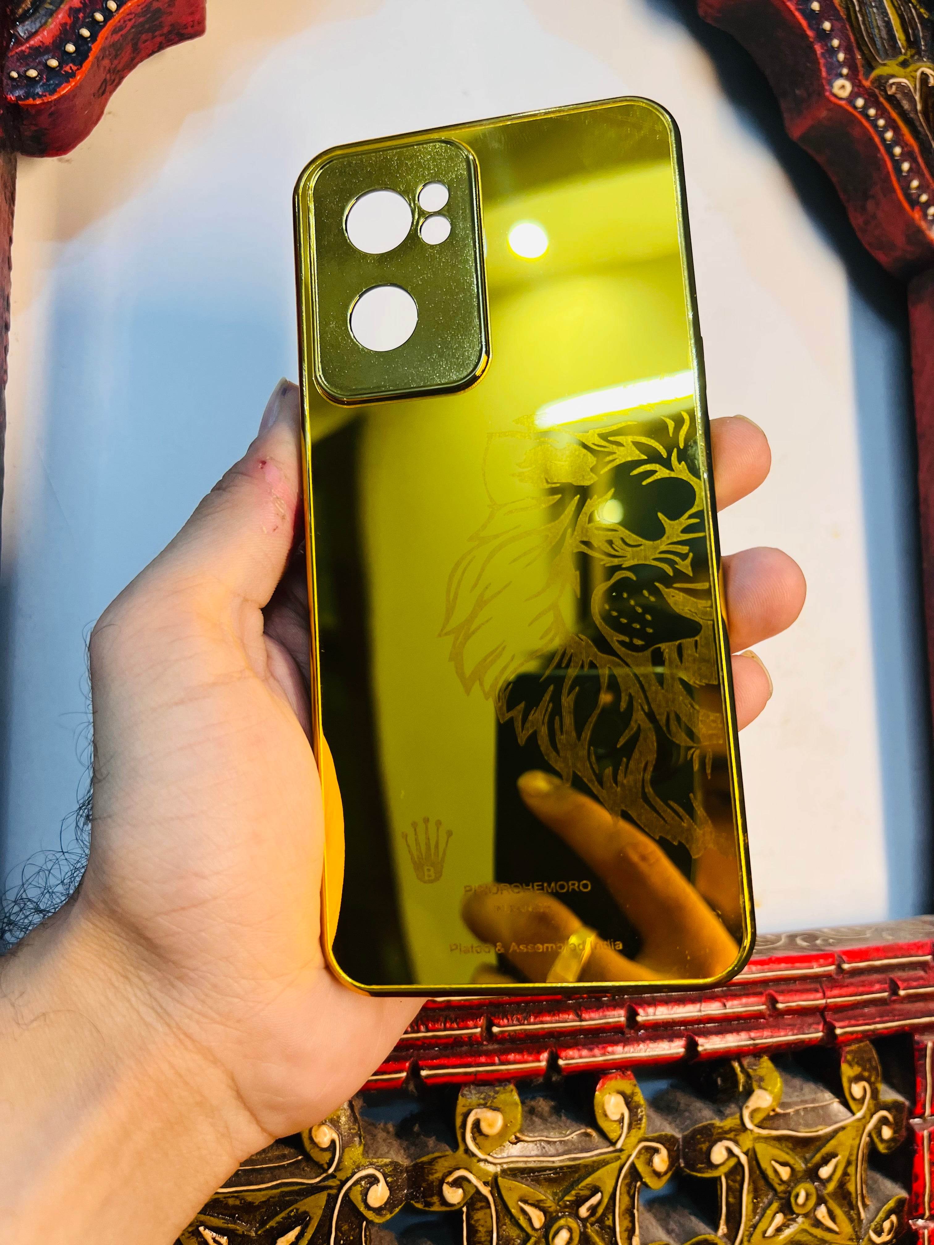 OnePlus Nord Ce 2 5G Premium Gold Plated Mirror Finish Case Cover - Lion Righ - Guleel