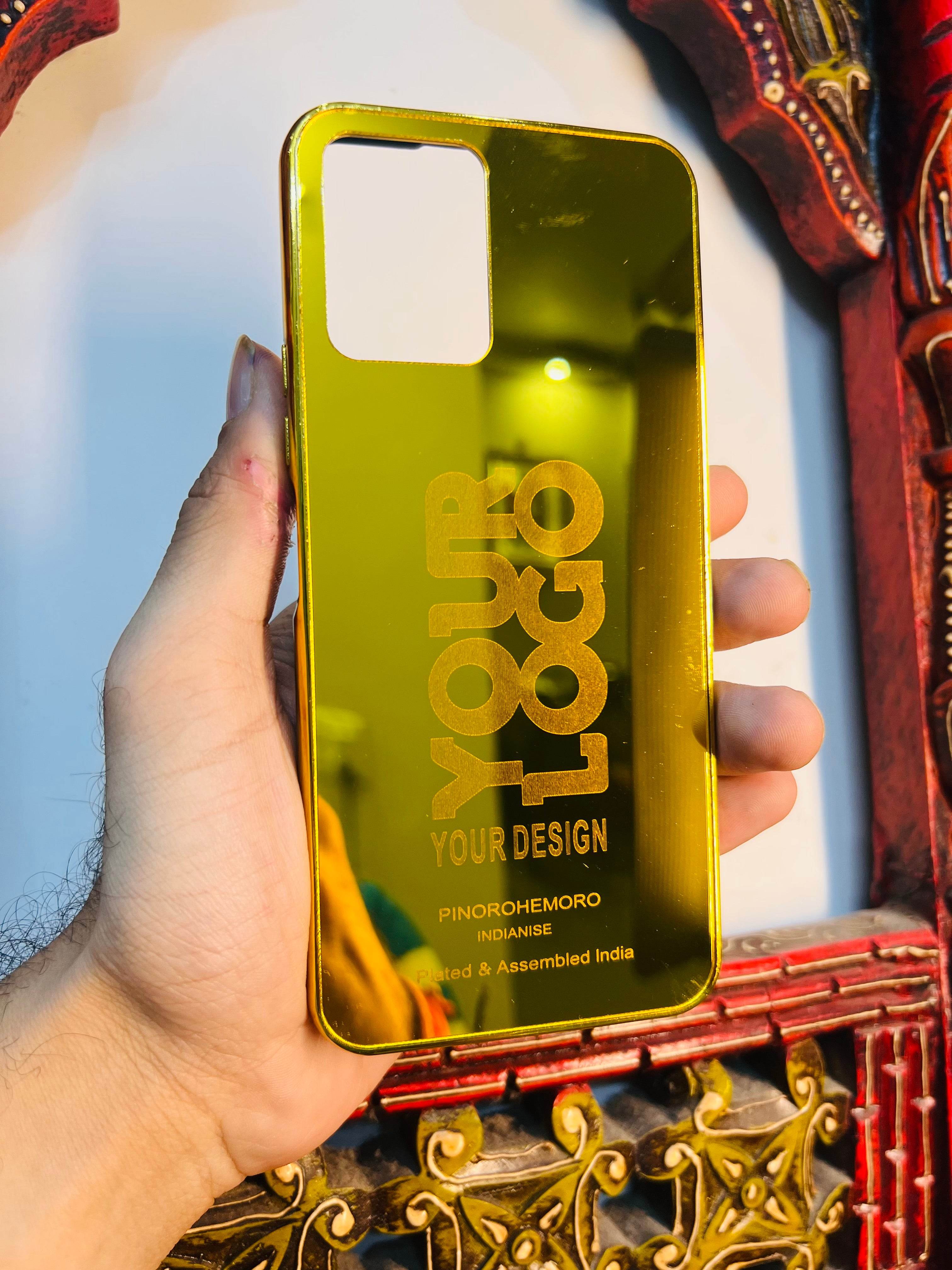 Premium Gold Plated Mirror Finish Case Cover - Your Logo - Guleel