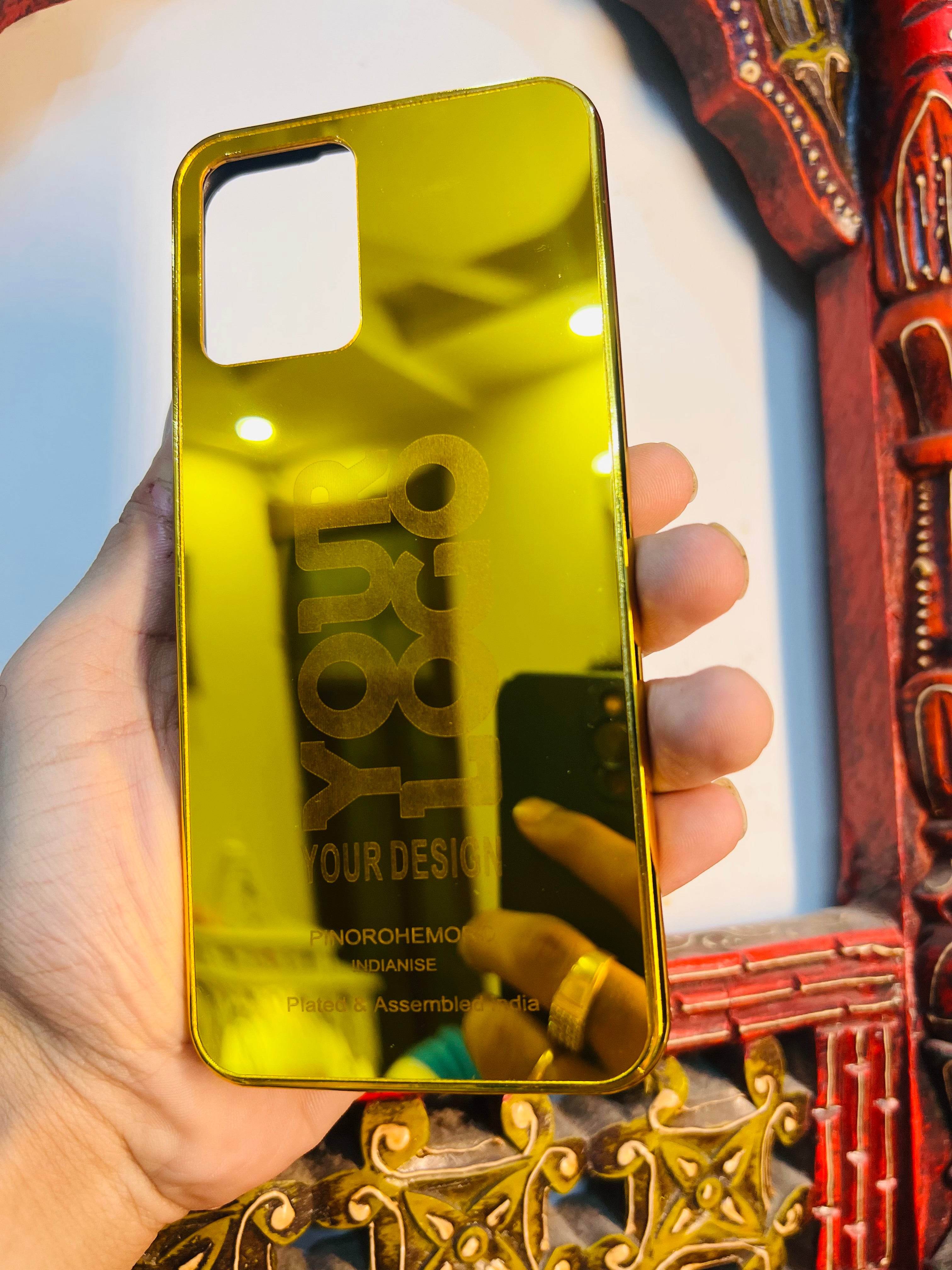 Premium Gold Plated Mirror Finish Case Cover - Your Logo - Guleel