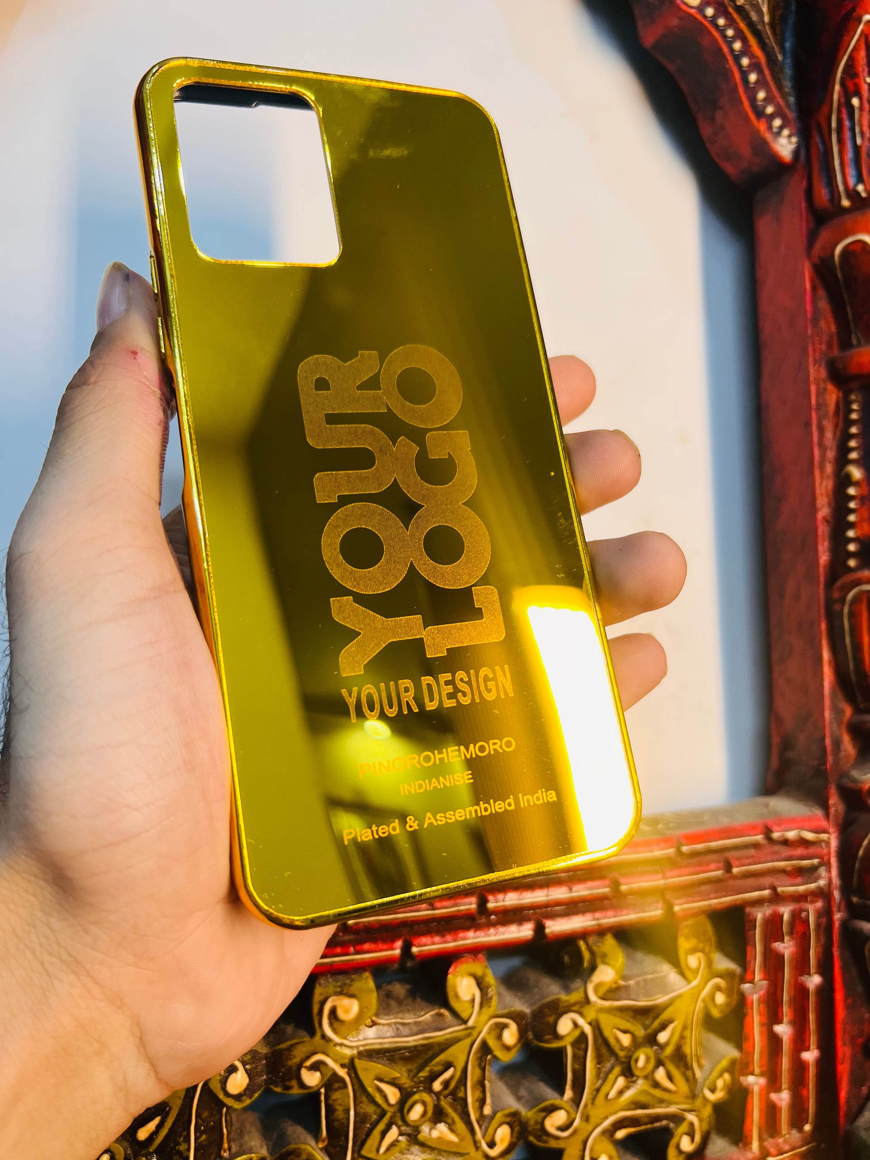 Premium Gold Plated Mirror Finish Case Cover - Your Logo - Guleel