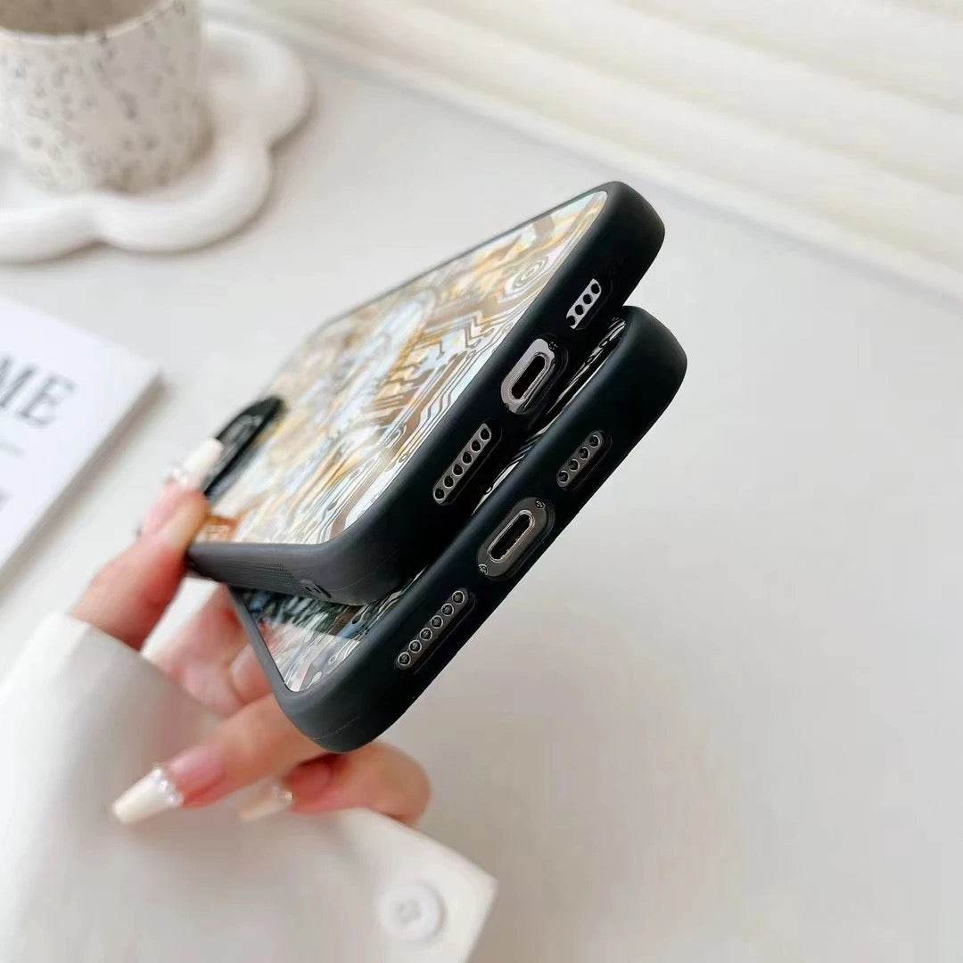 iPhone 14 Pro Max Premium Shockproof Glass Case - Multicolor - Guleel