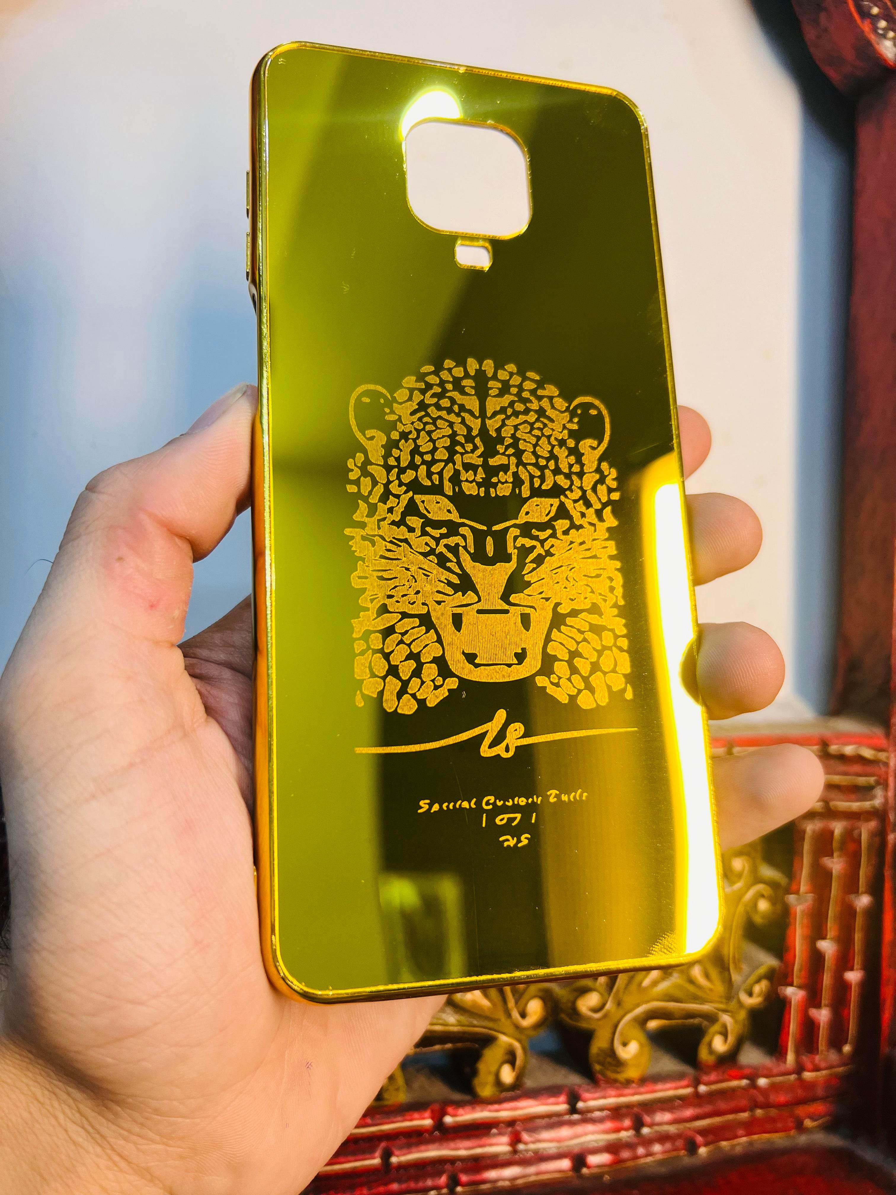 Premium Gold Plated Back Case Cover - Tiger New Design - Guleel