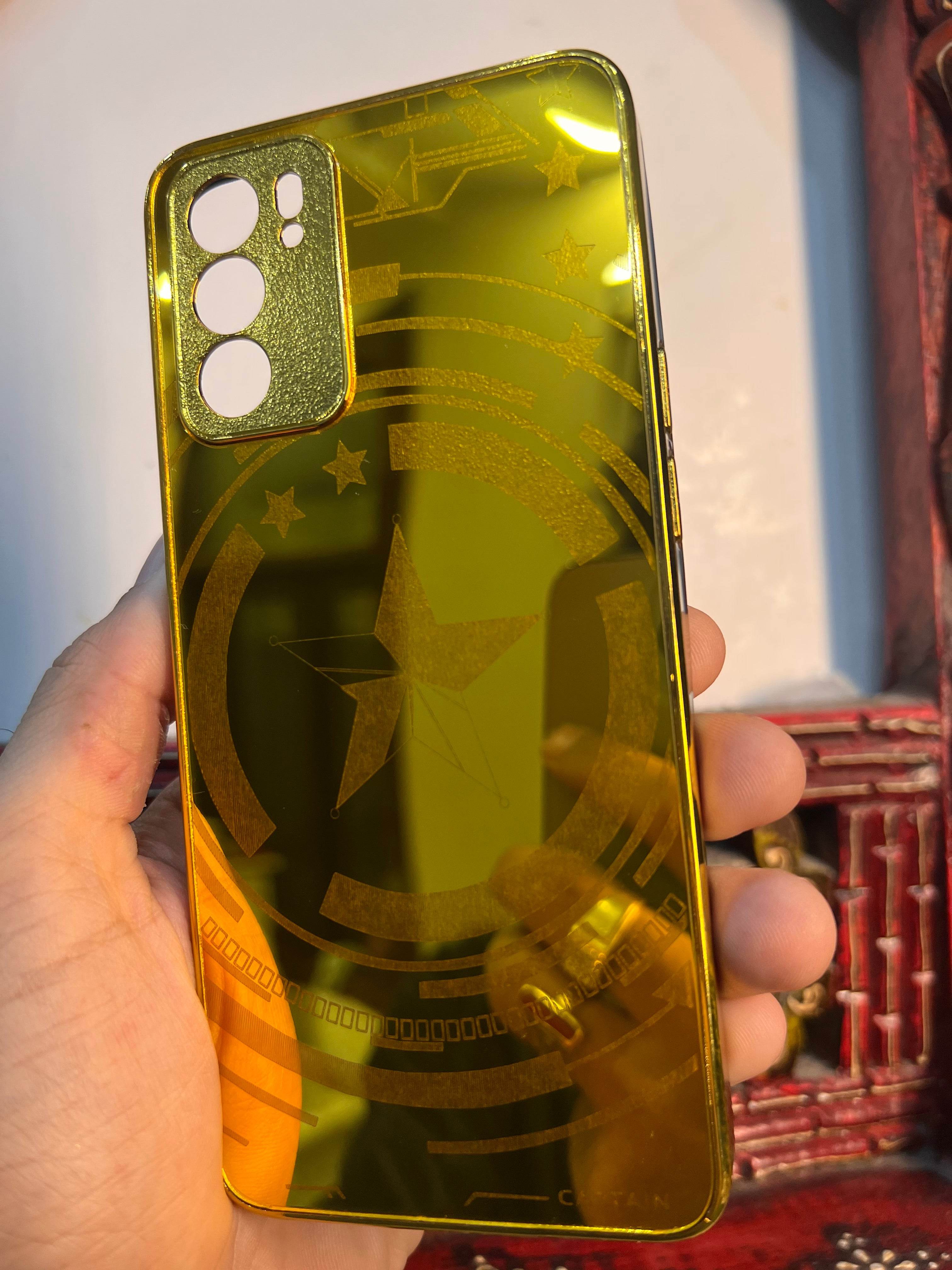 Oppo Reno 6 5G Gold Plated Back Case Cover - Captain America - Guleel