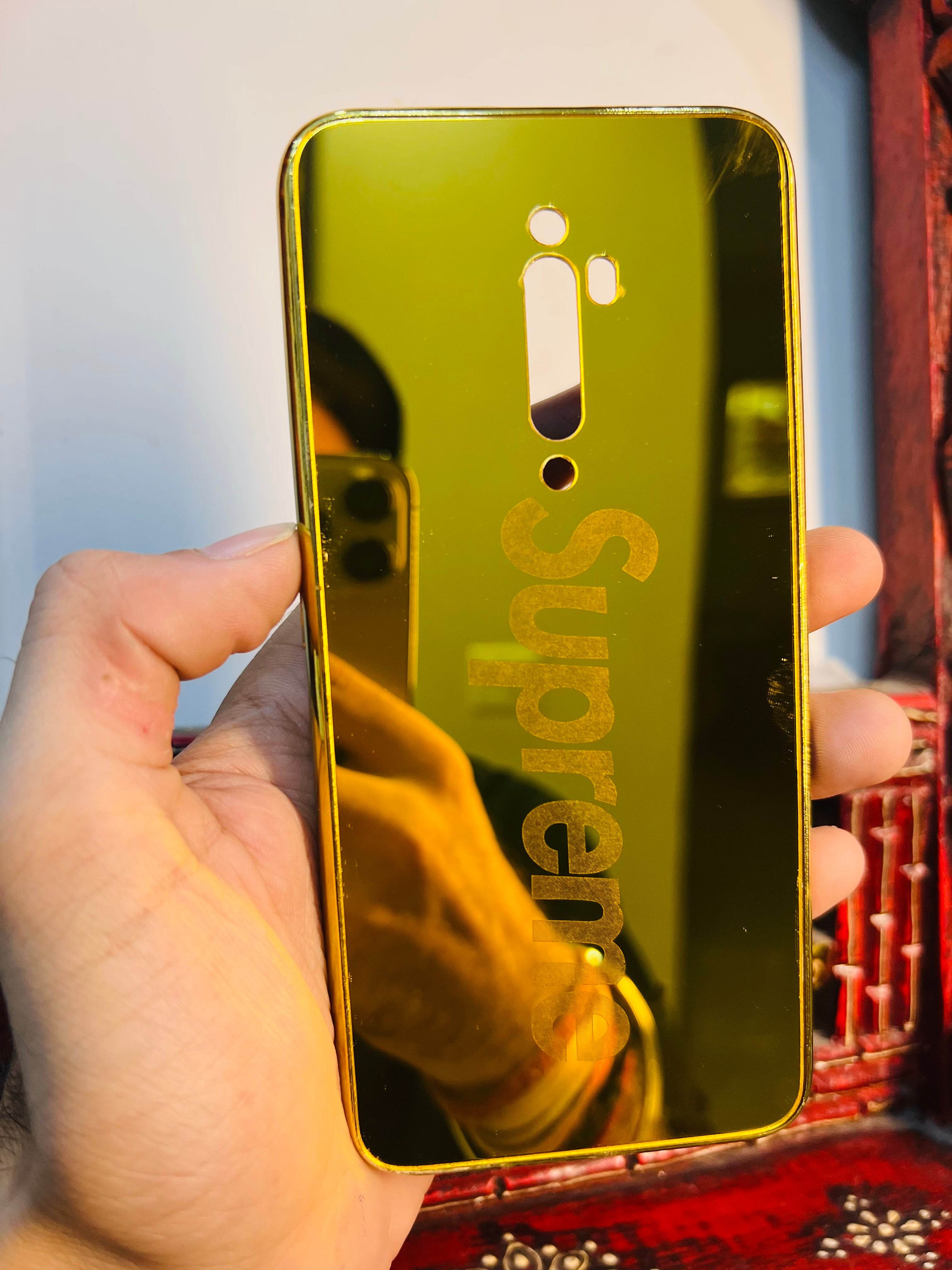 Premium Gold Plated Back Case Cover - Supreme - Guleel