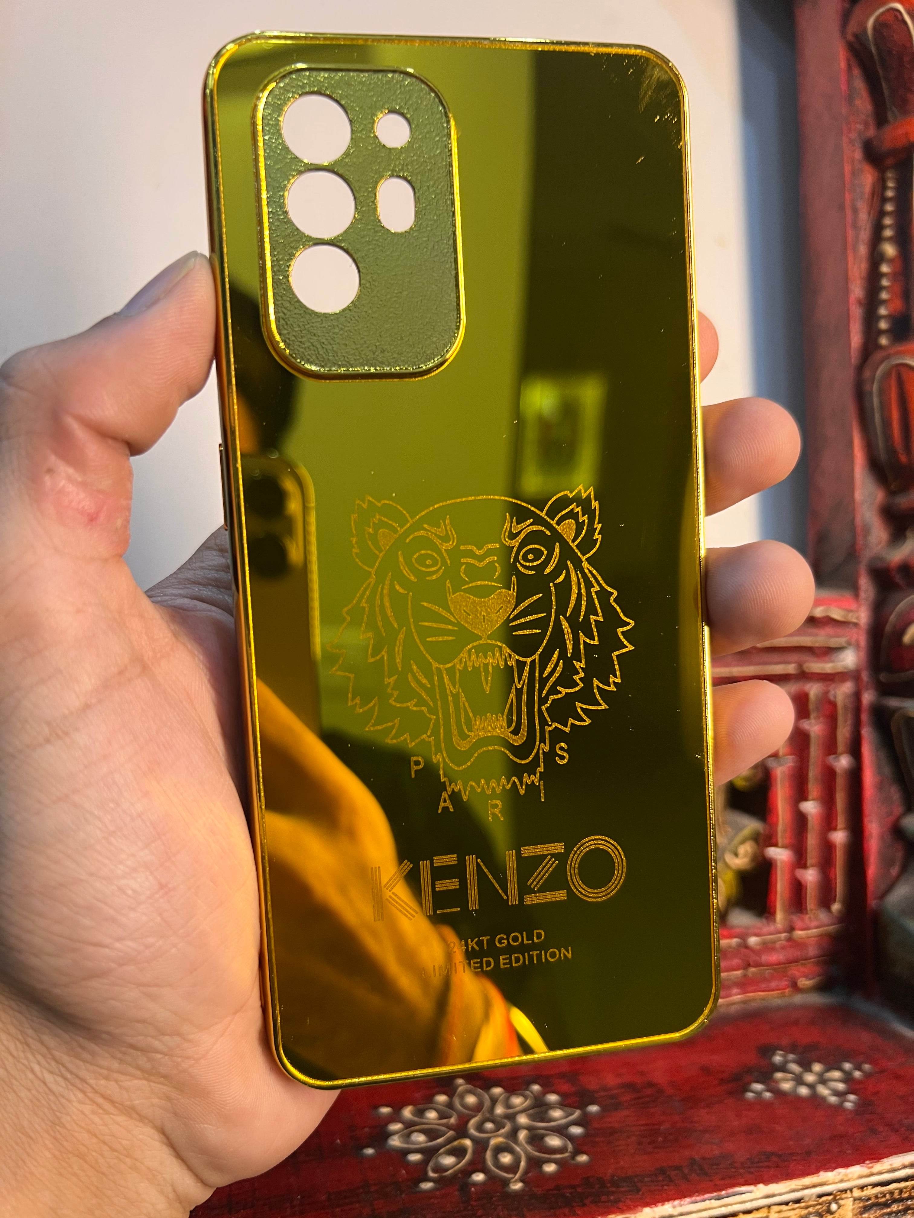 Oppo F19 Pro Plus Gold Plated Back Case Cover - Kenzo - Guleel
