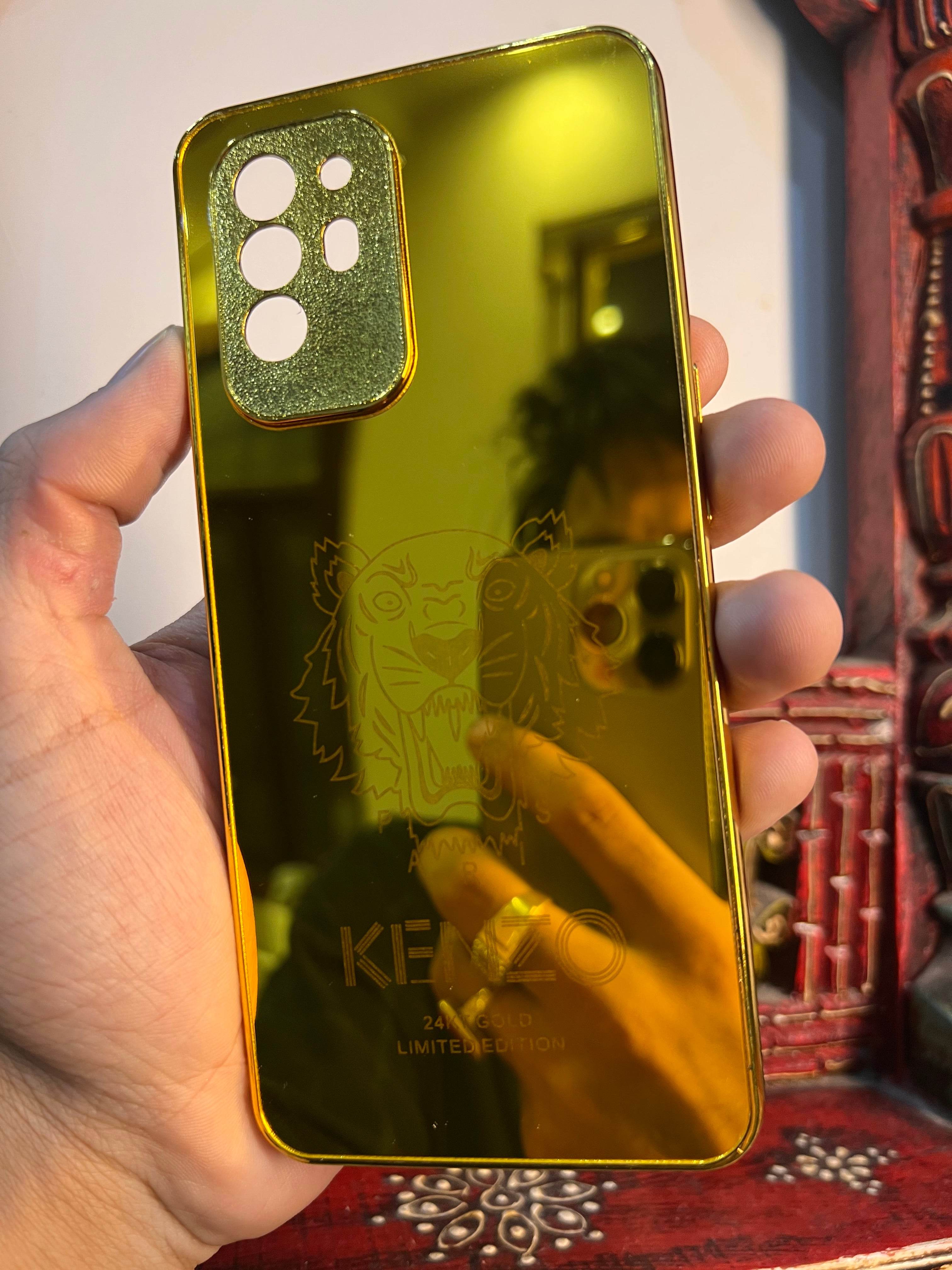 Oppo F19 Pro Plus Gold Plated Back Case Cover - Kenzo - Guleel