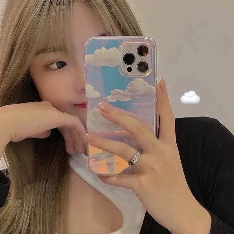 iPhone 14 Pro Premium Cloud Pattern Shockproof Case - Multicolor - Guleel