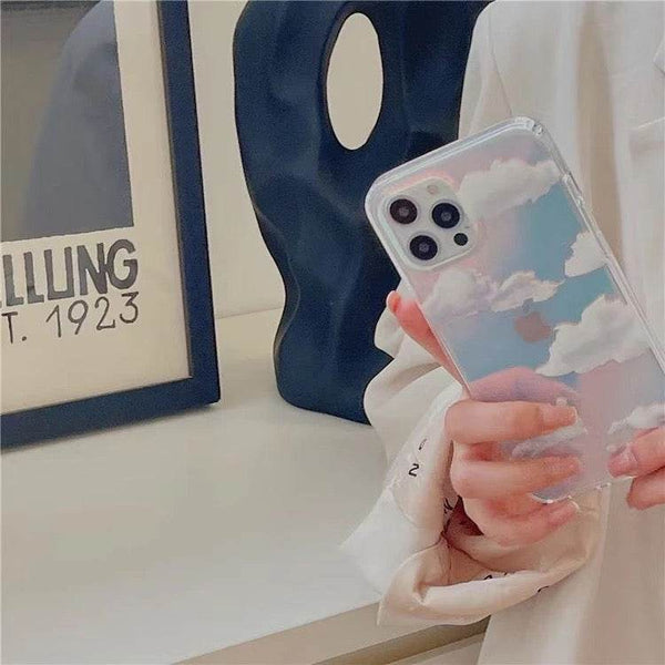 iPhone 14 Pro Premium Cloud Pattern Shockproof Case - Multicolor - Guleel