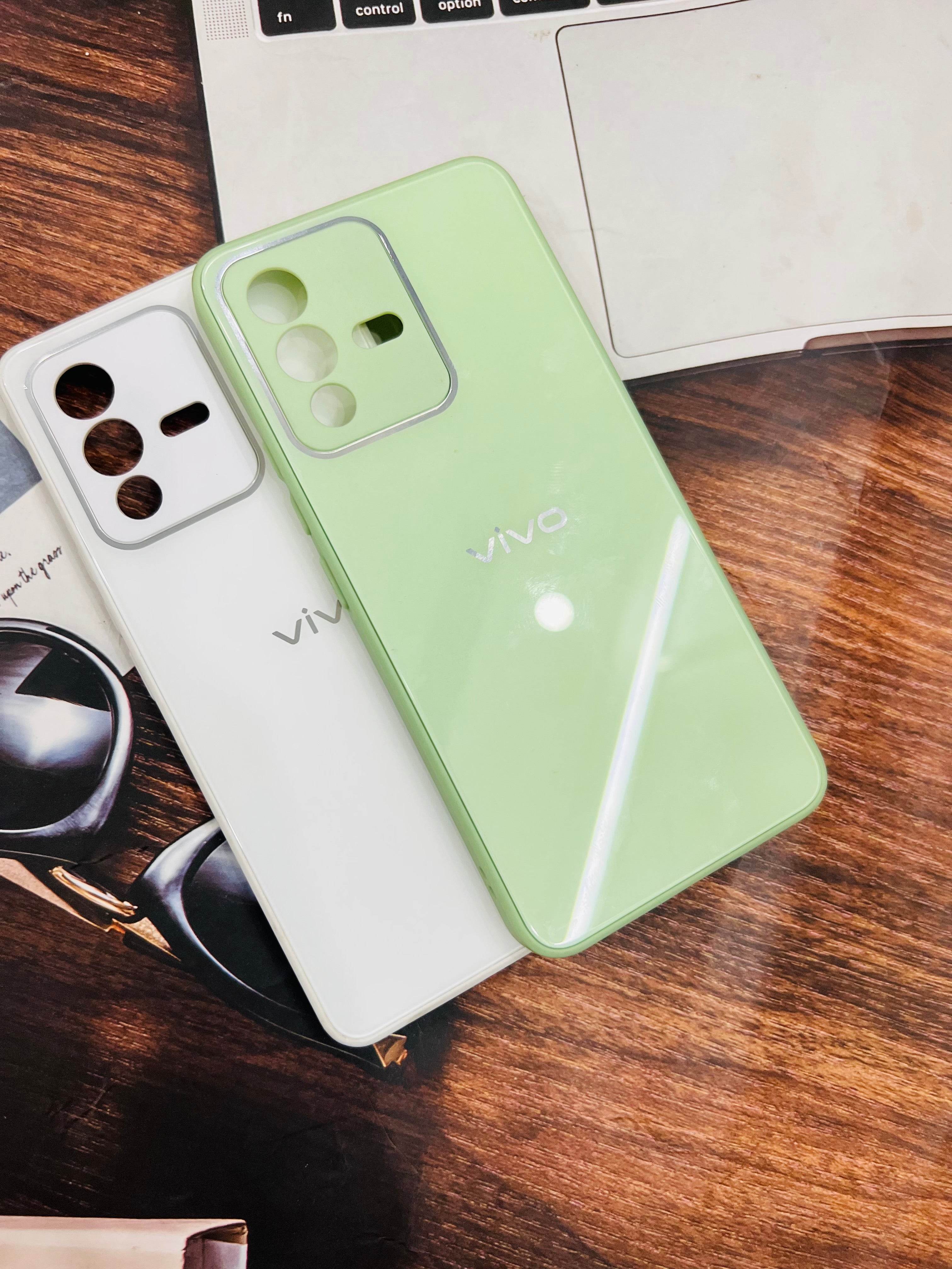 Vivo V23 Pro 5G Premium Shockproof Glass Case Cover - White - Guleel