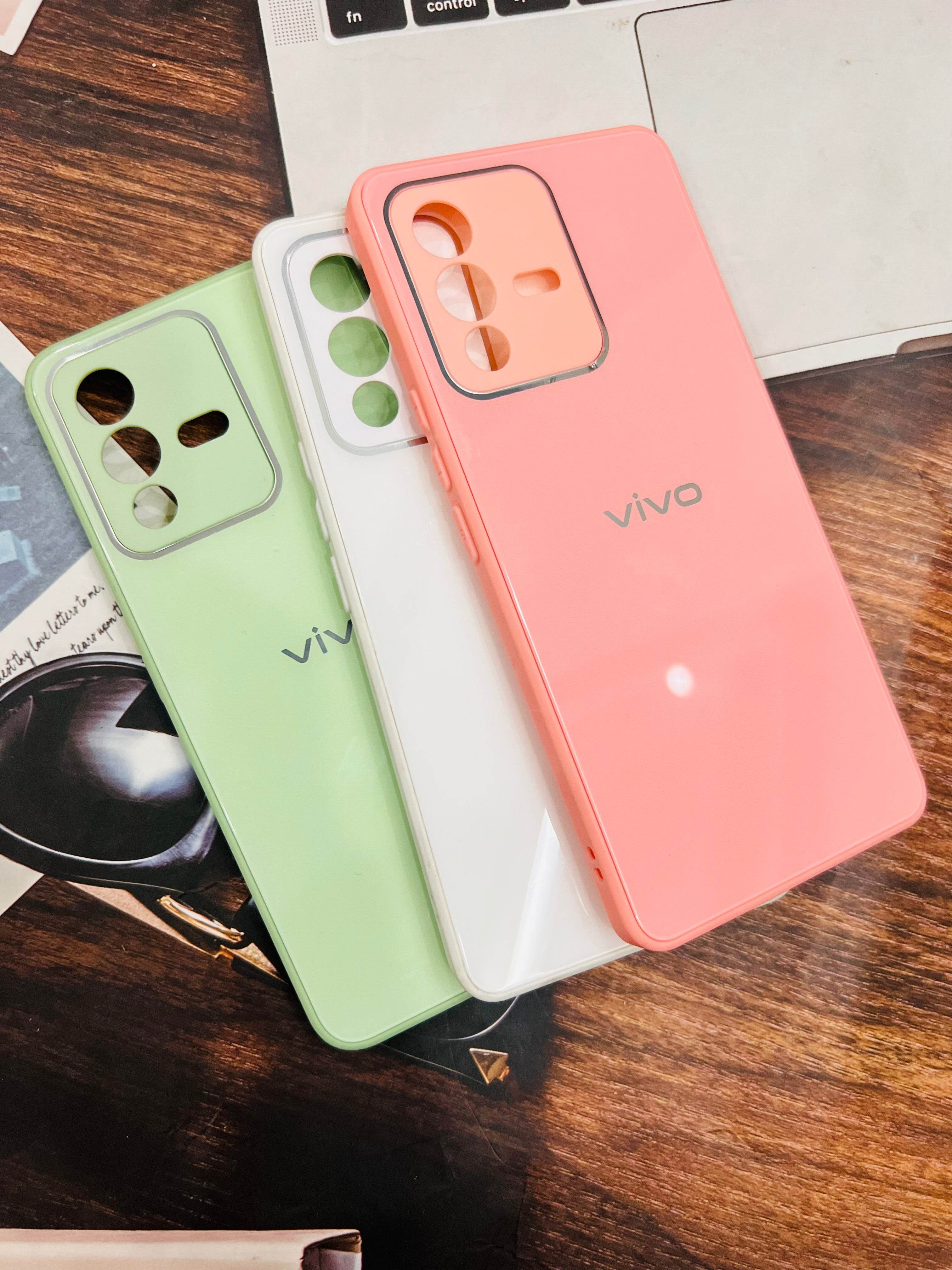 Vivo V23 Pro 5G Premium Shockproof Glass Case Cover - White - Guleel