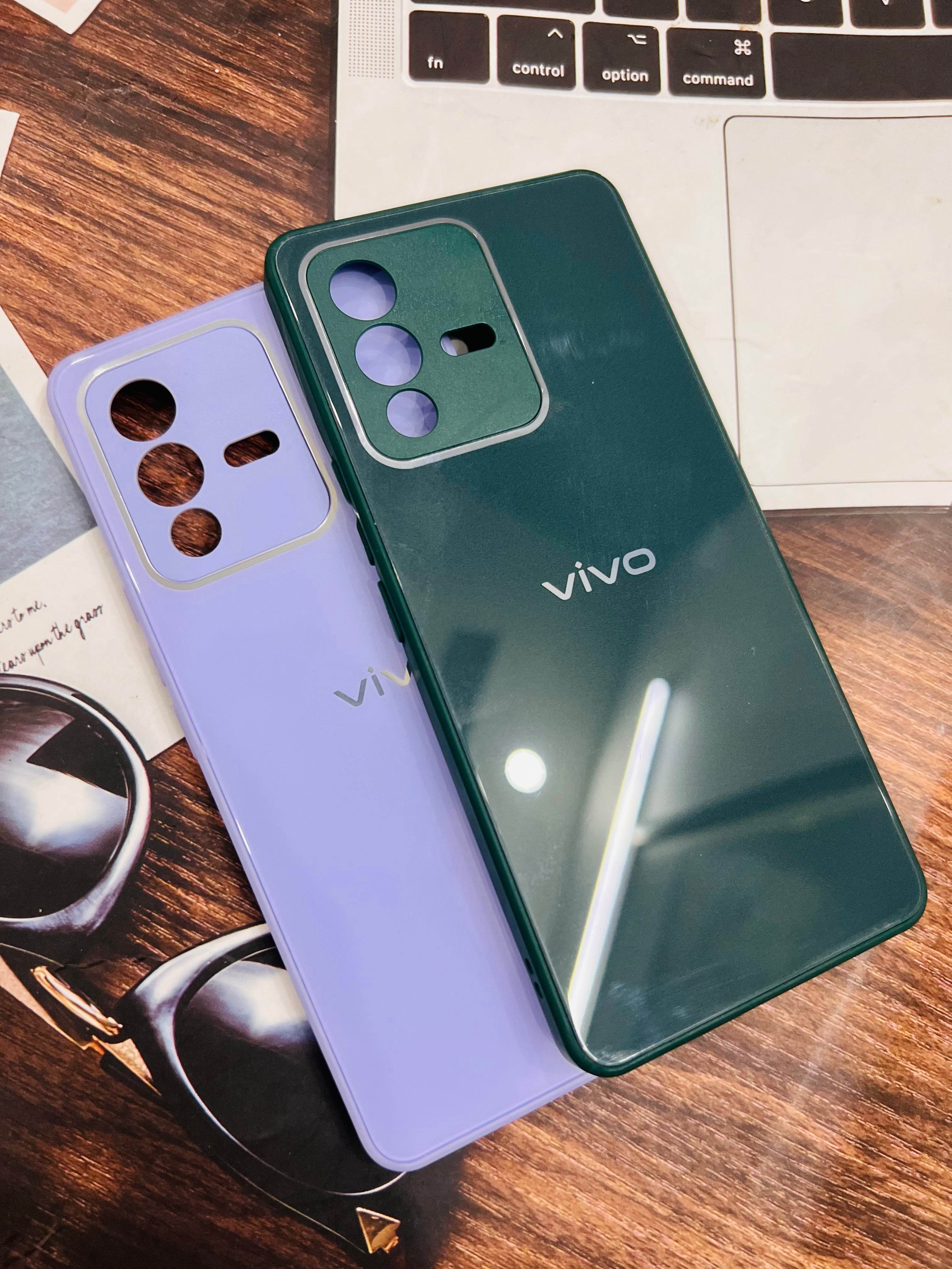 Vivo V23 Pro 5G Premium Shockproof Glass Case Cover - Purple - Guleel