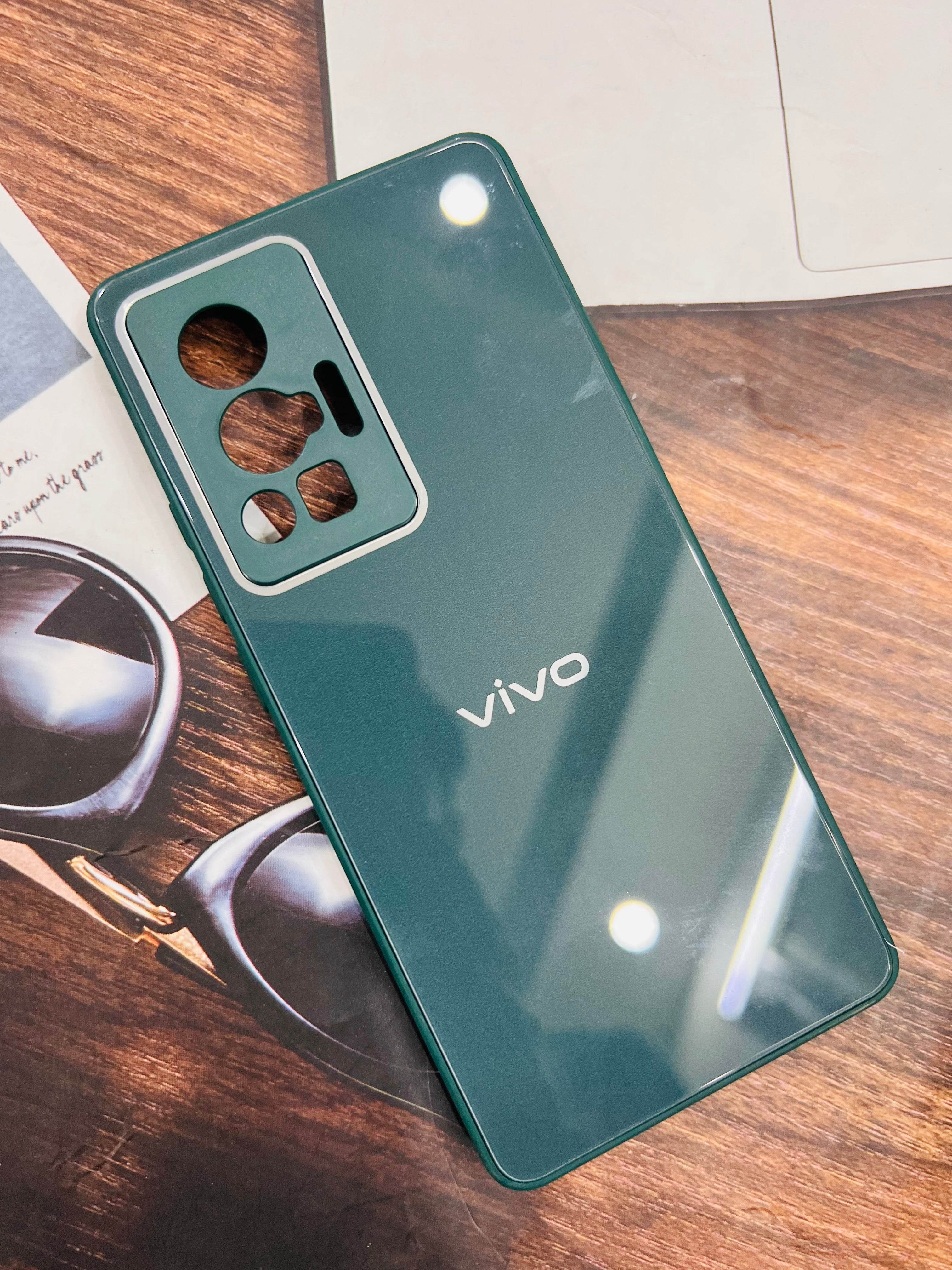 Vivo X70 Pro Premium Shockproof Glass Case Cover - Dark Green - Guleel