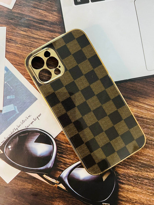 iPhone 12 Pro Premium 3D Boxes Dual Shade Glass Finish Case - Brown - Guleel