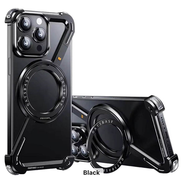 Premium Magnetic Ring Adjustable Stand Case - Black - Guleel