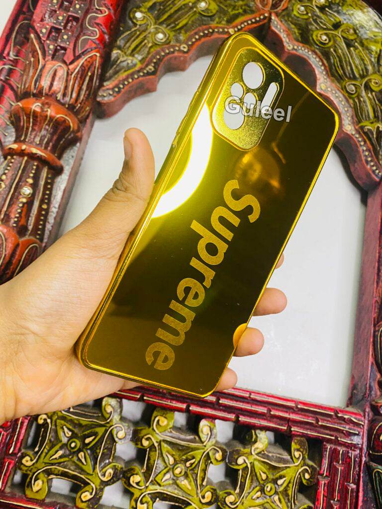 Redmi Note 10/10s Premium Gold Plated Mirror Finish Case Cover - Supreme - Guleel