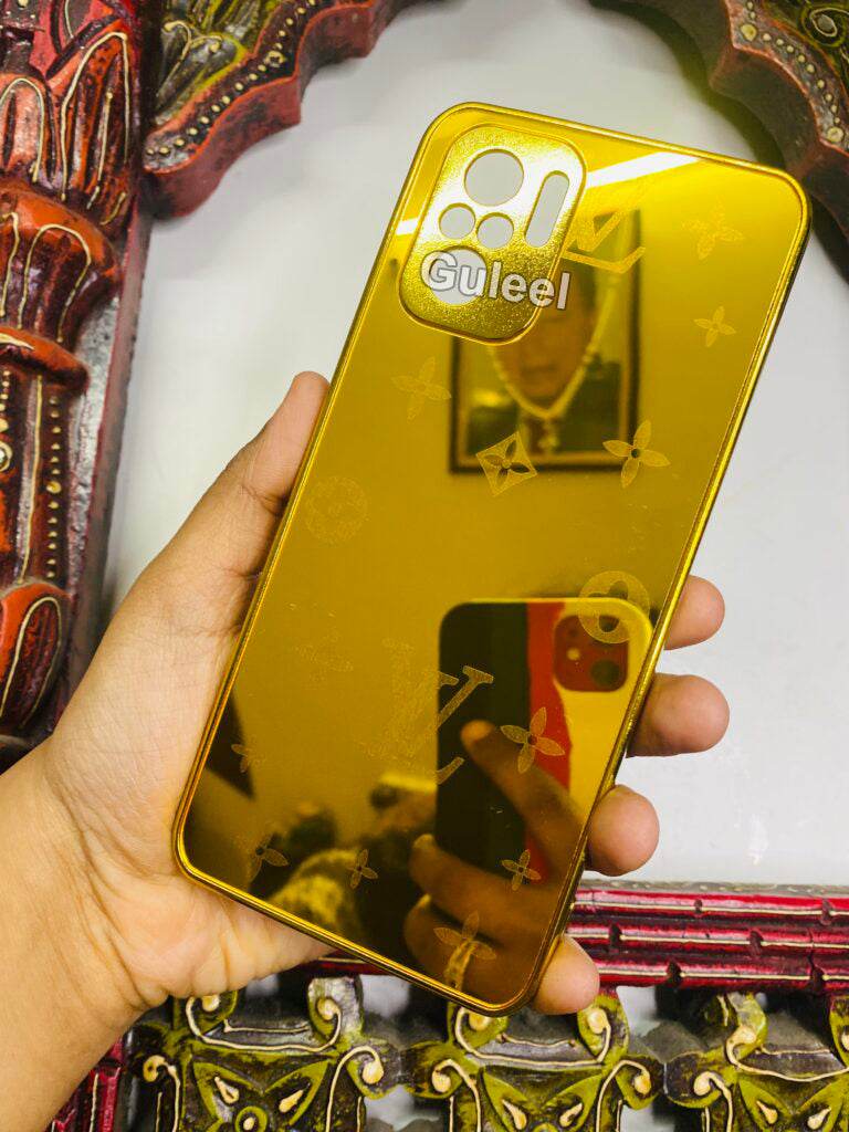Redmi Note 10/10s Premium Gold Plated Mirror Finish Case Cover - Plain LV - Guleel