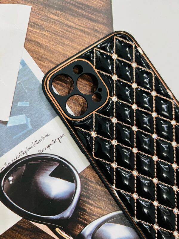 iPhone 12 Premium Glass Diamond Camera Protection - Black - Guleel